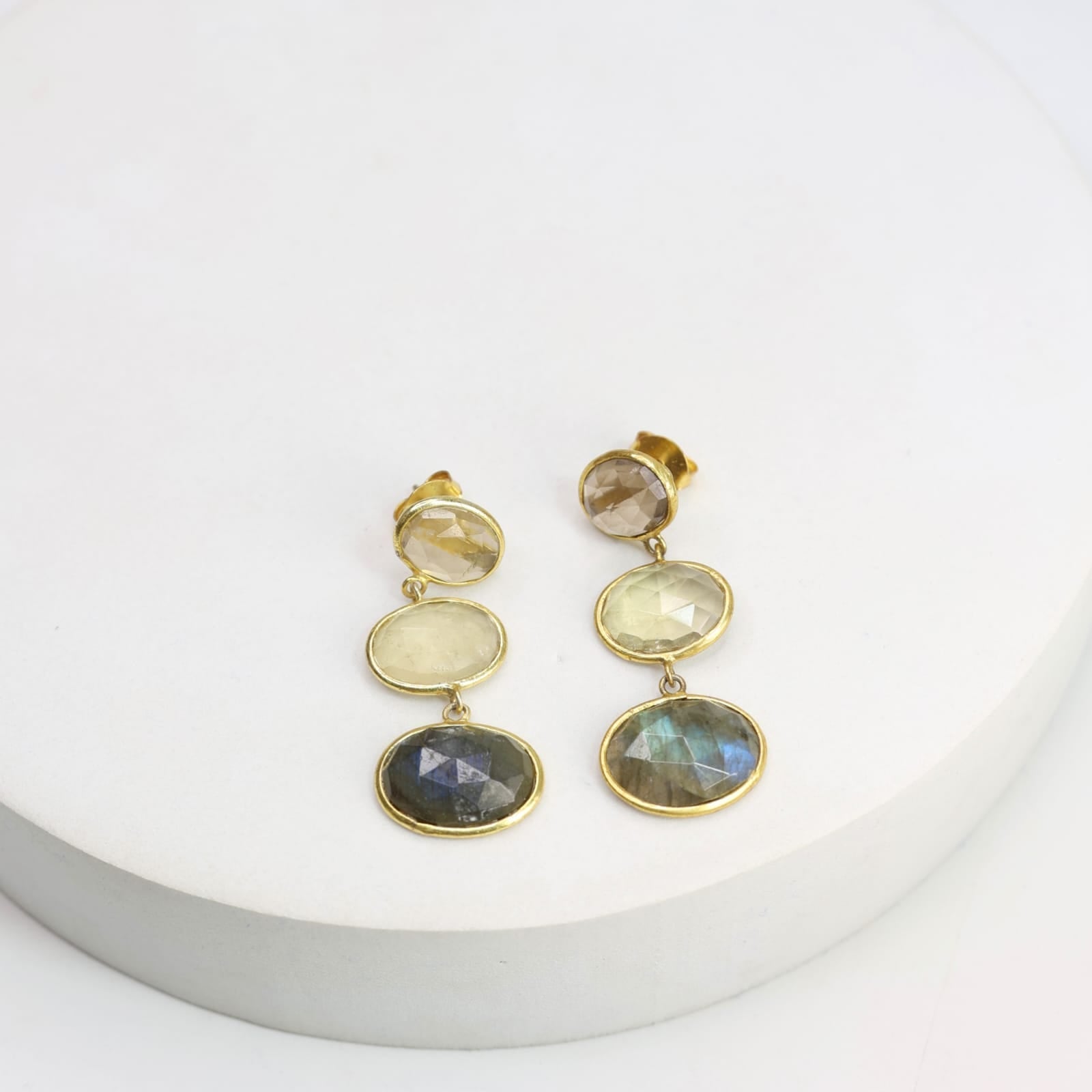Labradorite studs
