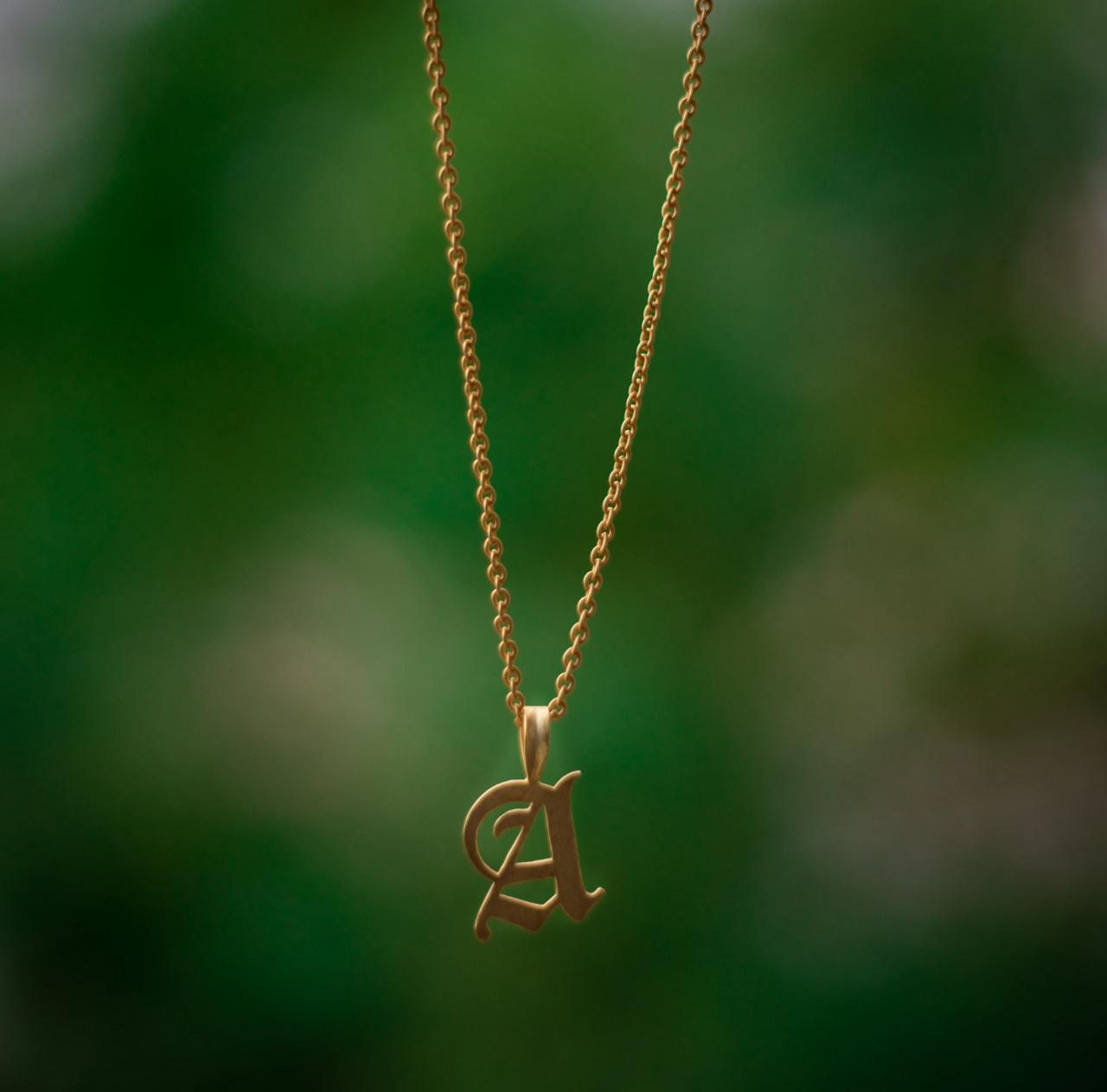 Gold plated Personalized "A", "B" pendants.