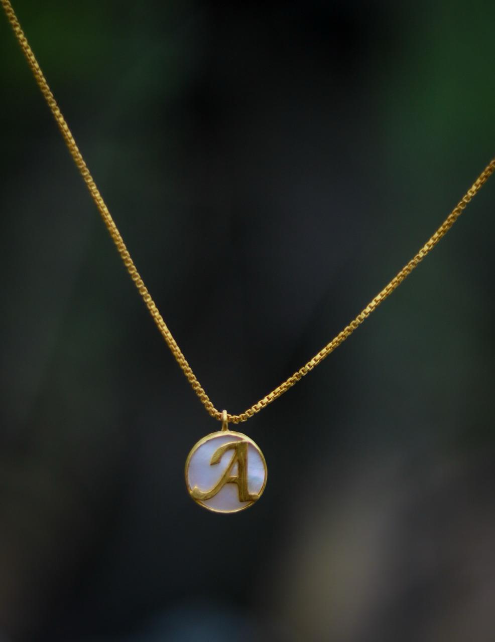 Gold plating Personalized "A" pendant.