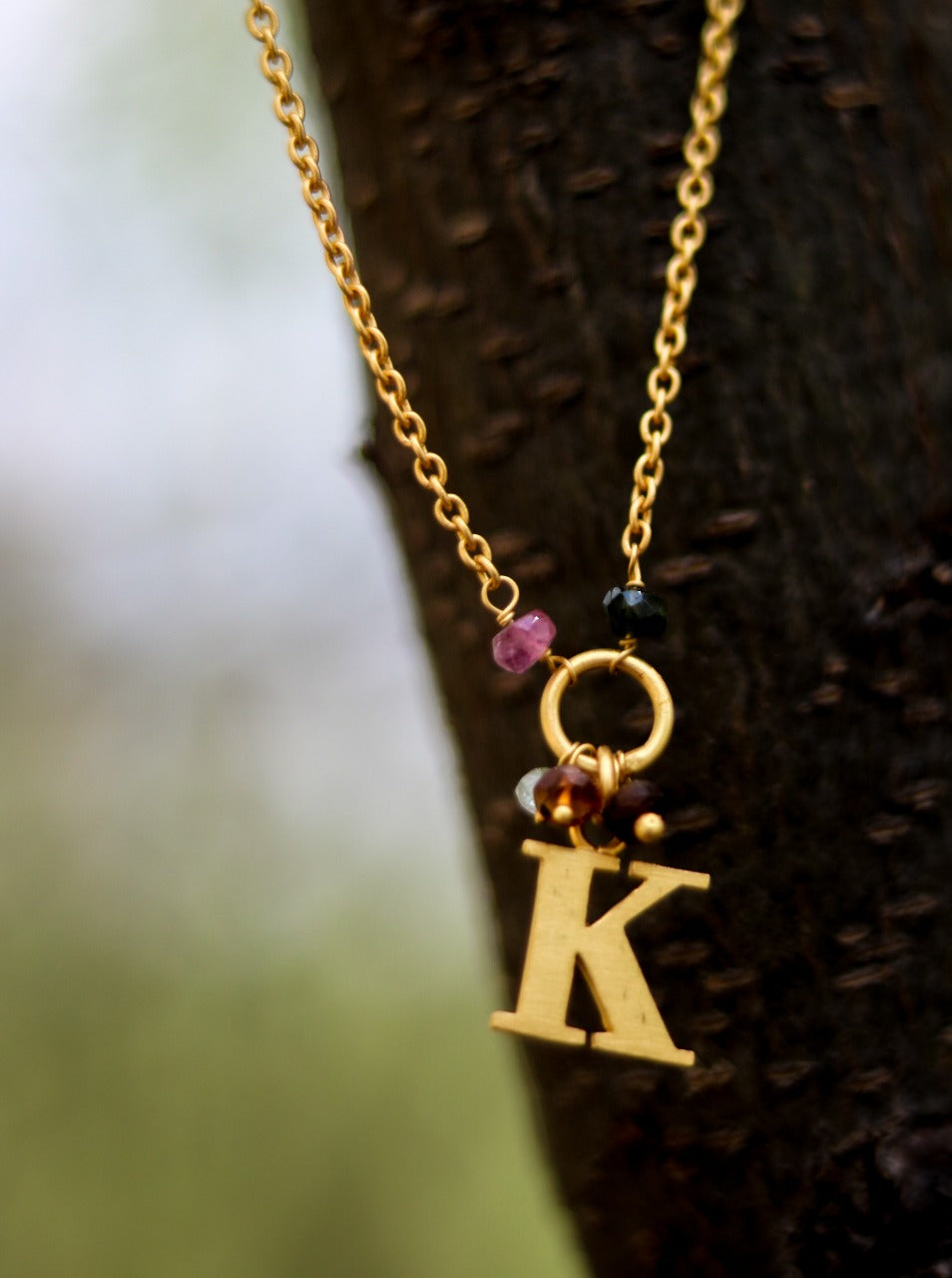 Gold plated Personalized "S", "K" pendants.