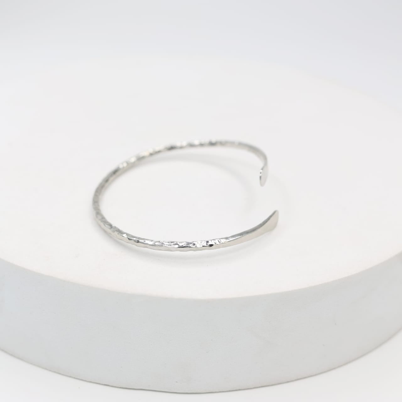 92.5 Sterling Silver hammered bracelet, adjustable.