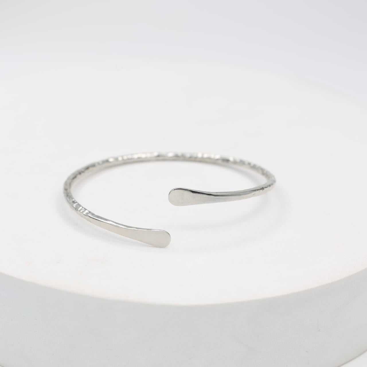 92.5 Sterling Silver hammered bracelet, adjustable.