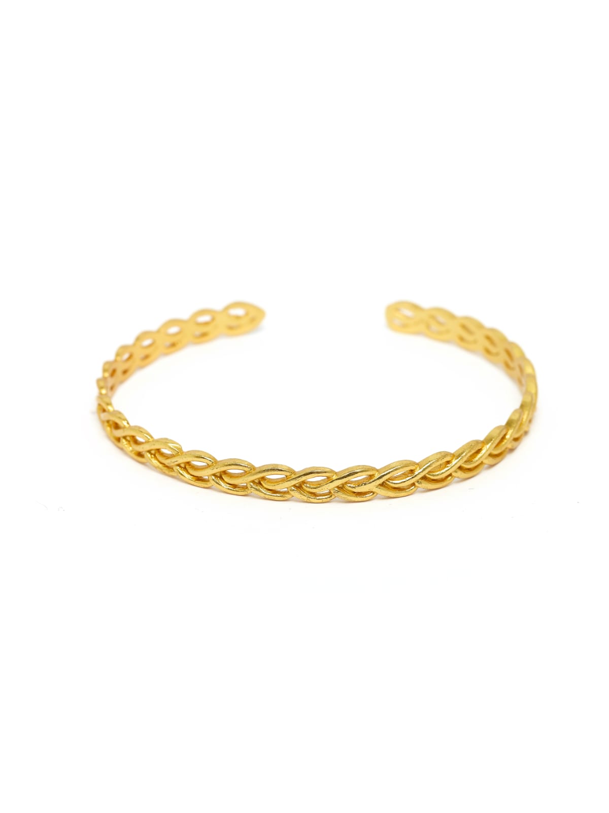 Handcrafted silver hand knotted cable bracelet in 92.5 sterling Silver with 1 micron gold plating, size adjustable.