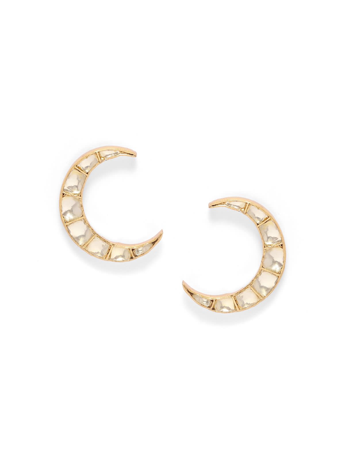 Chandni earrings in 92.5 Sterling Silver with Billor and yellow Polki in
1 micron gold plating.