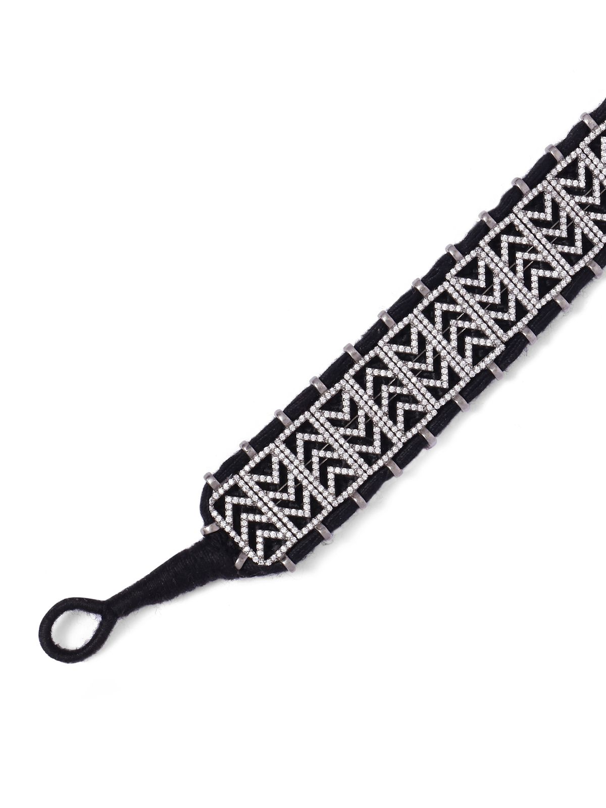 Black Magic bracelet in 92.5 Sterling Silver Paunchi with Zircon
(Size to be made).