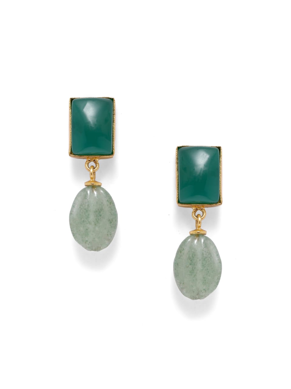 Hariyali Earrings in 92.5 Sterling silver dipped in 1 micron gold plating.