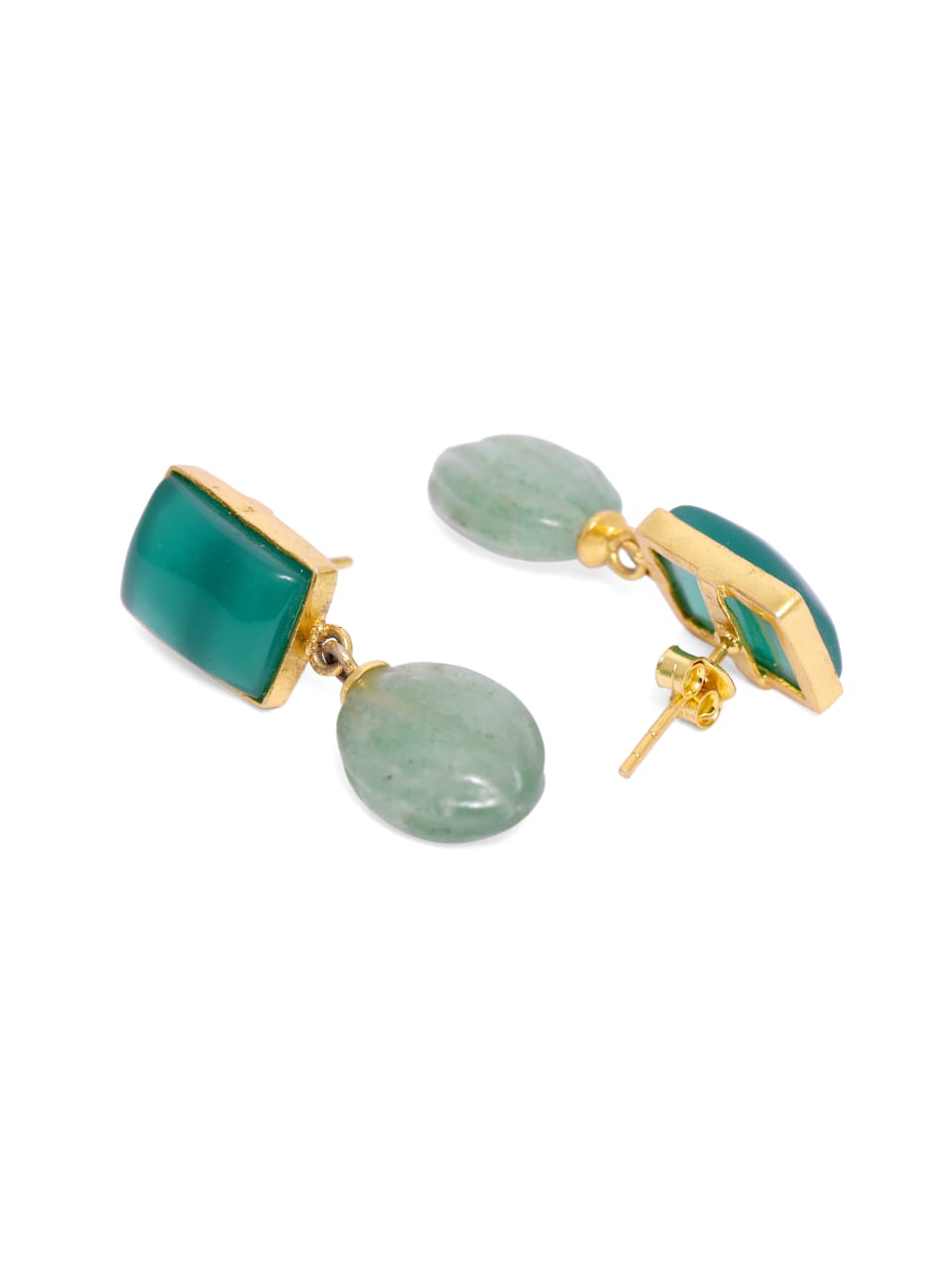 Hariyali Earrings in 92.5 Sterling silver dipped in 1 micron gold plating.