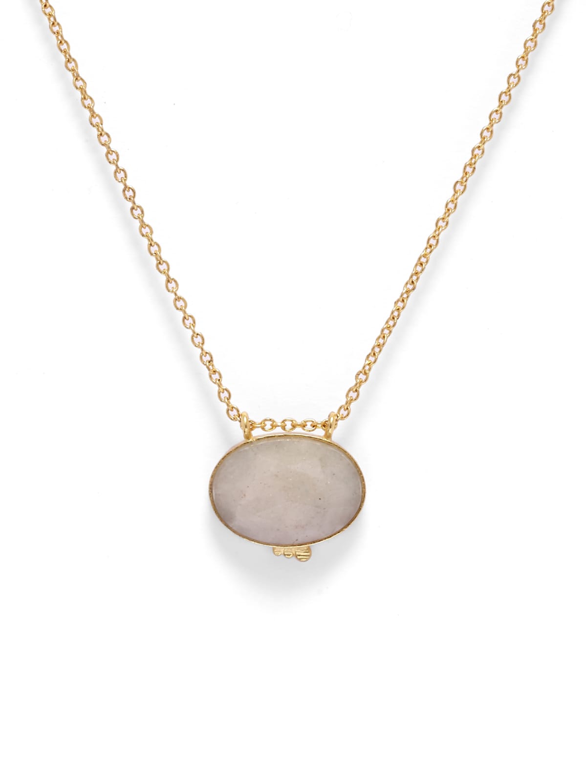 Moonstones necklace with Faceted moonstone set in 92.5 Sterling Silver, dipped in 1 micron Gold plating in 18 karat Gold.
