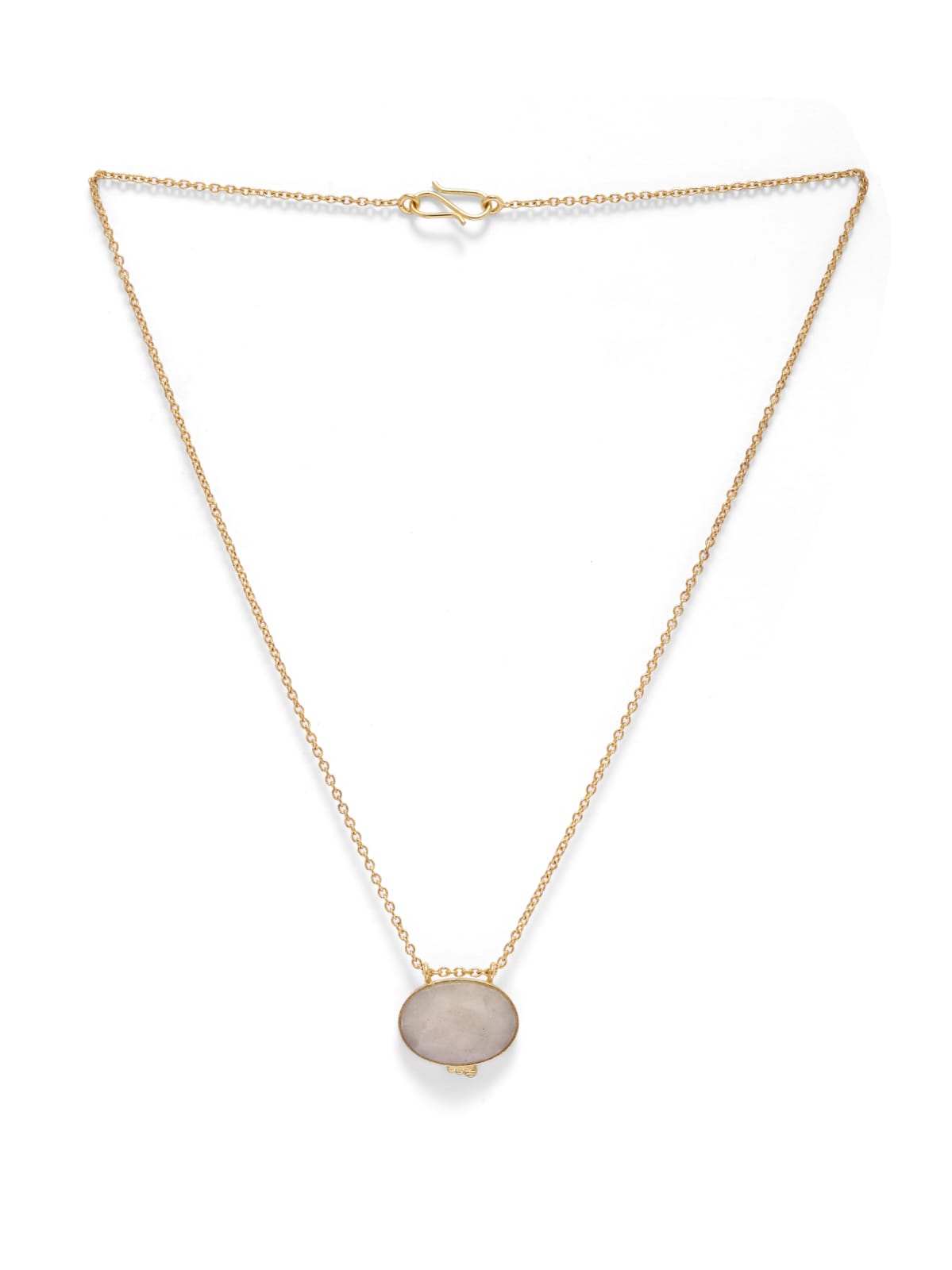 Moonstones necklace with Faceted moonstone set in 92.5 Sterling Silver, dipped in 1 micron Gold plating in 18 karat Gold.