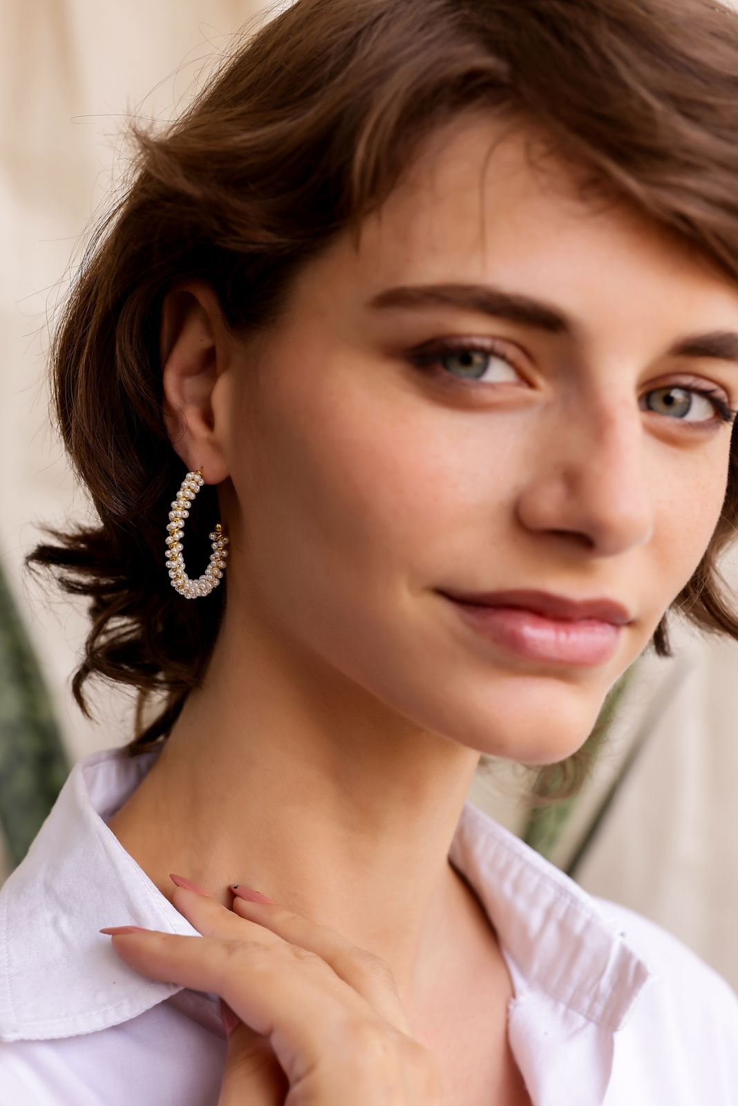 Gajra hoops, handcrafted in 92.5 Sterling Silver dipped in 1 micron Gold plating with Pearls, beaded hoops.