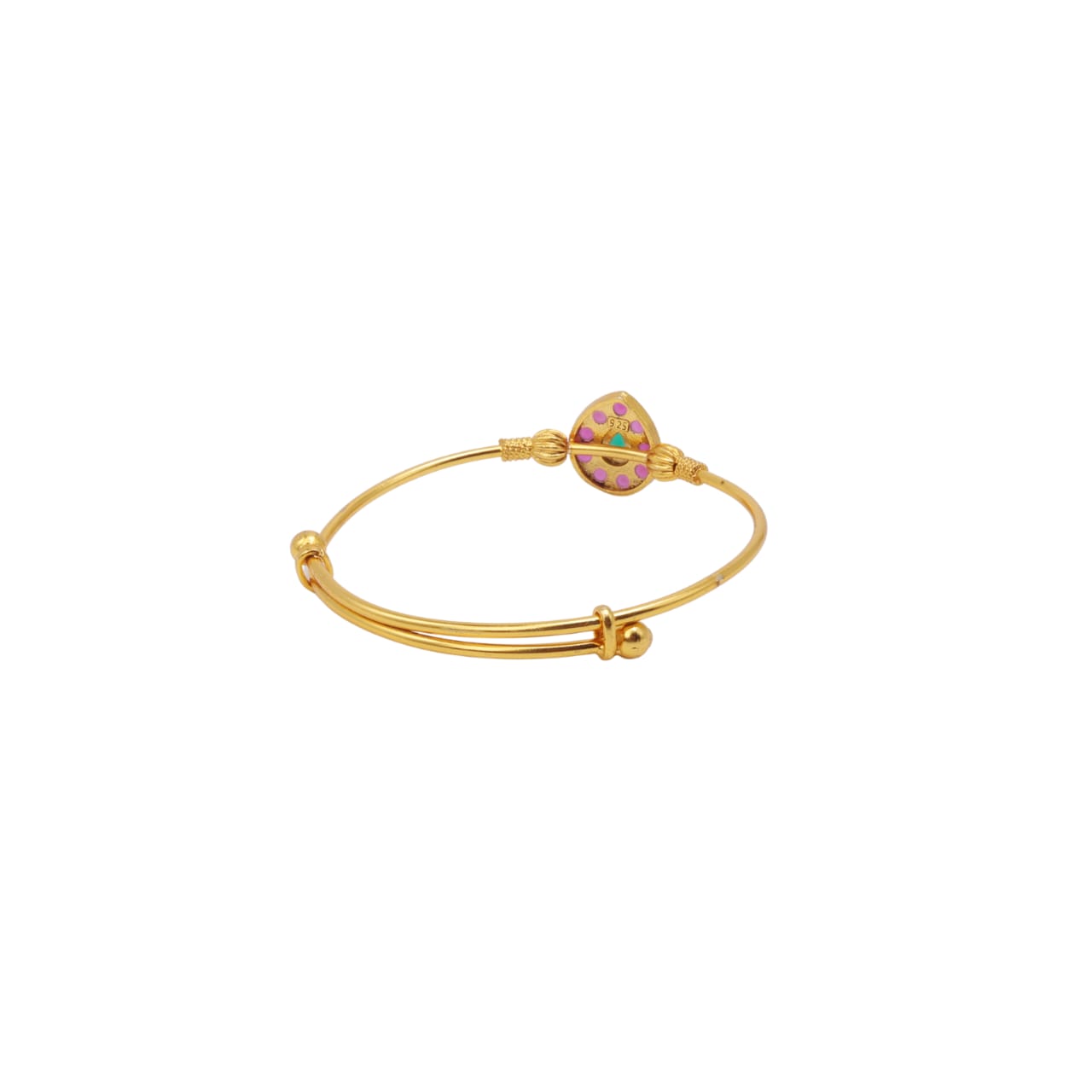 Hoor Bracelet in 92.5 Sterling Silver, handcrafted and dipped in 1 micron Gold plating with Red Quartz.