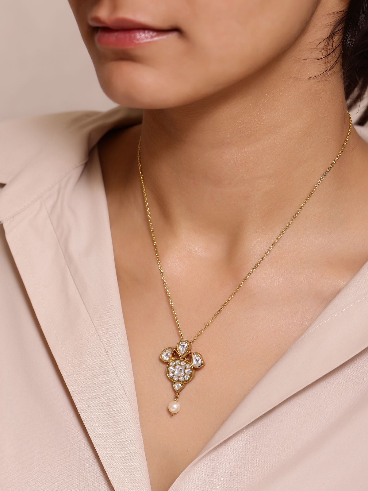 Polki-Phool necklace