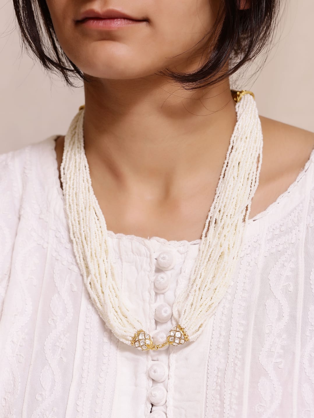 Gumbad necklace in Sterling Silver handcrafted and dipped in micron Gold plating with