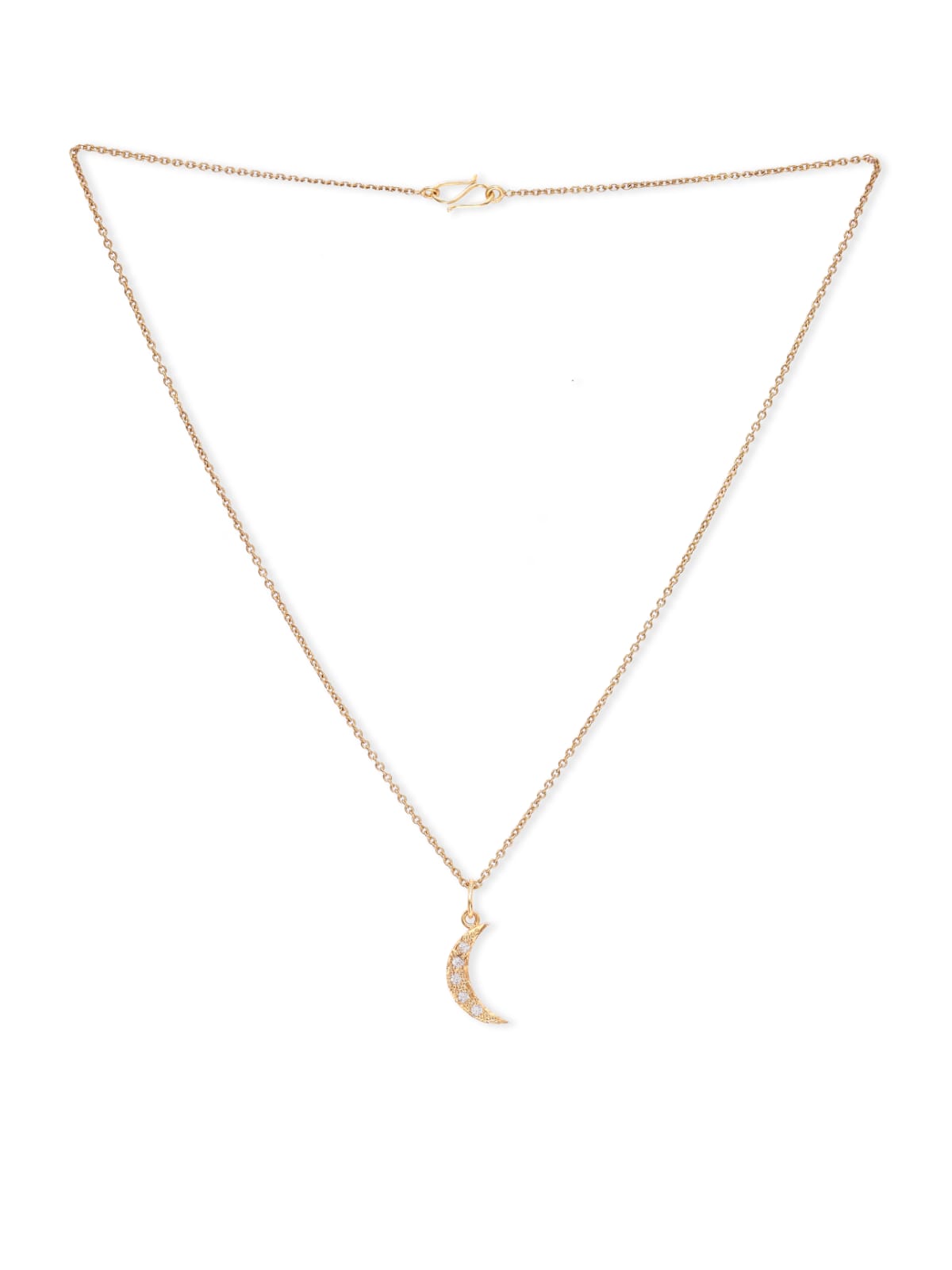 Crescent pendant necklace in 92.5 Sterling Silver handcrafted and dipped in 1 micron Gold plating with Jadau.