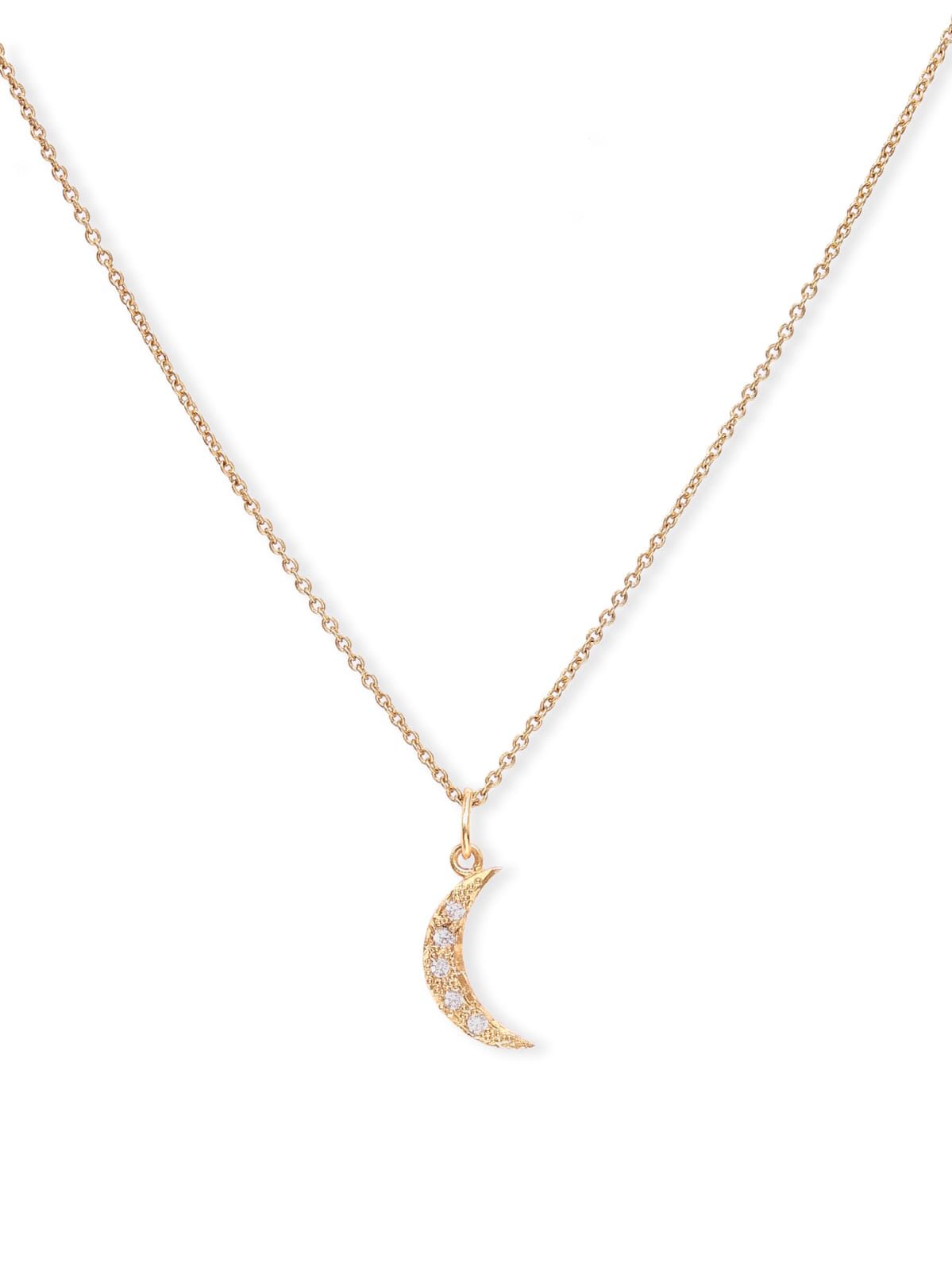 Crescent pendant necklace in 92.5 Sterling Silver handcrafted and dipped in 1 micron Gold plating with Jadau.