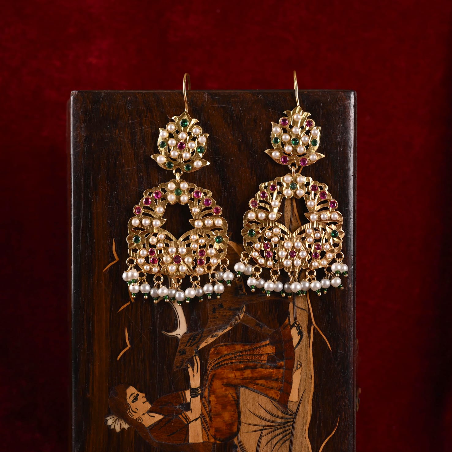 Filligree earrings in 92.5 Sterling Silver handcrafted and dipped in 1 micron antique Gold finish.