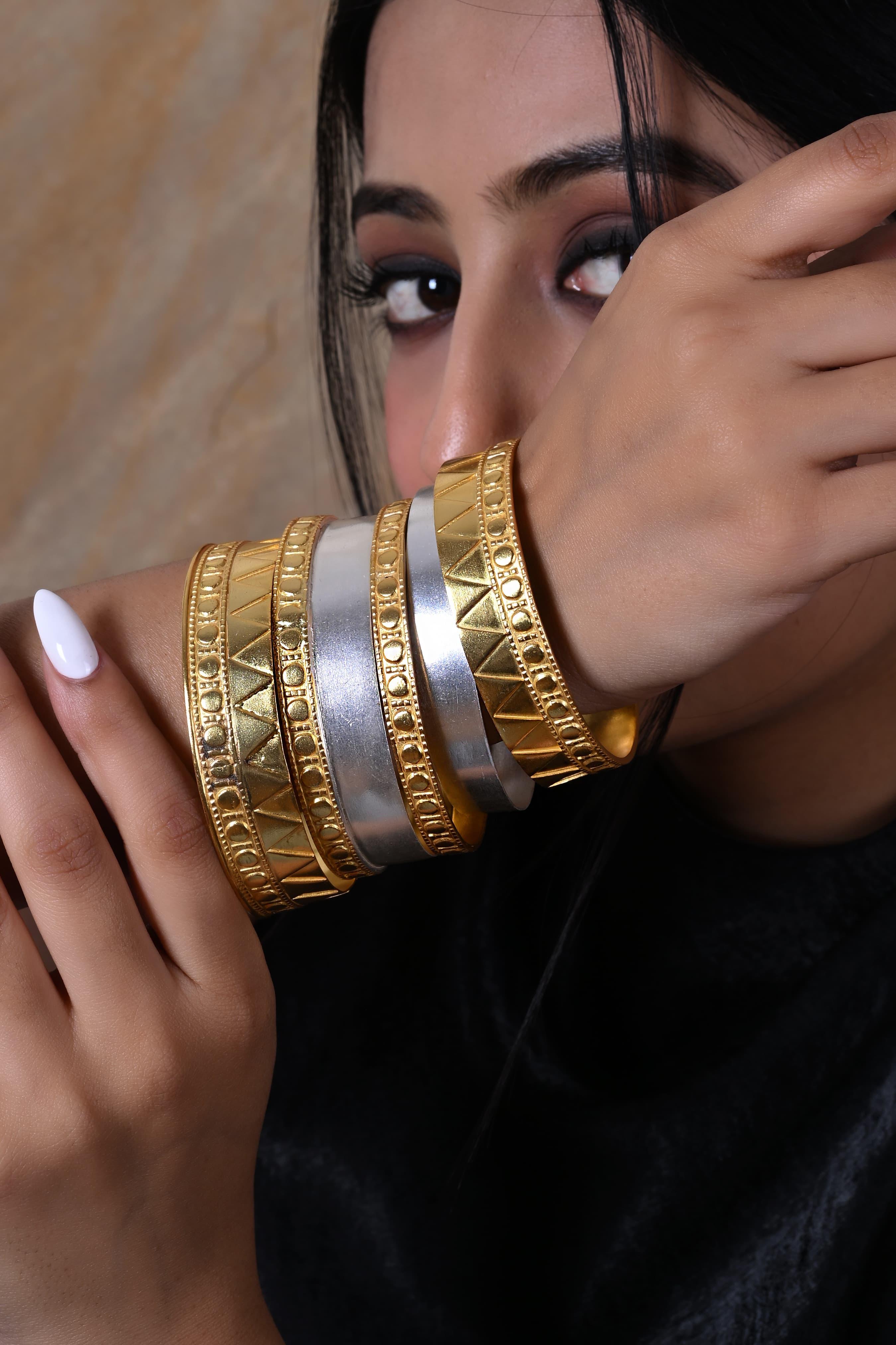 Mallika bangle stack handcrafted in 92.5 Sterling Silver