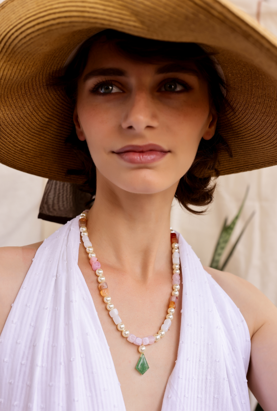 Parichay necklace semi-precious Stones, beaded necklace.