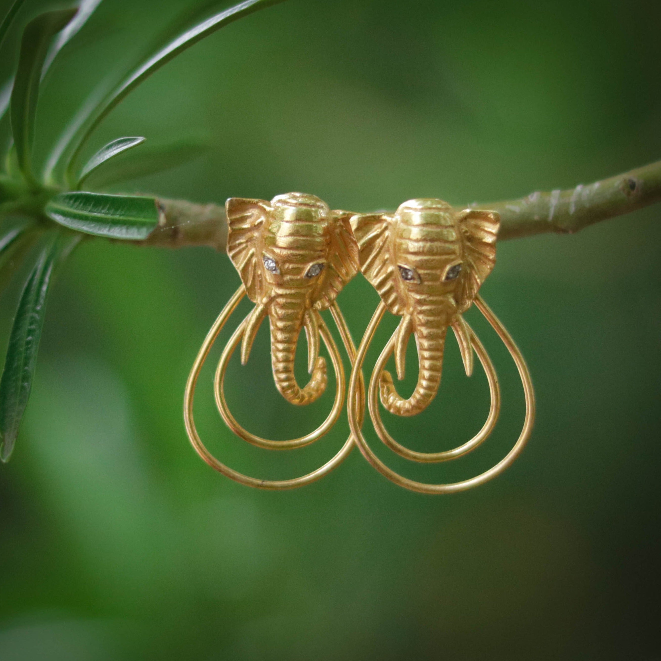 Elephant Earrings Gold Filled Jewelry