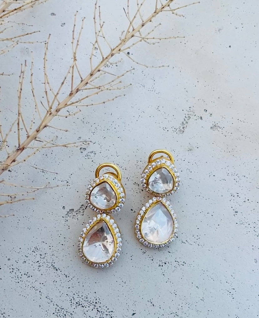 Moissanite Polki earrings