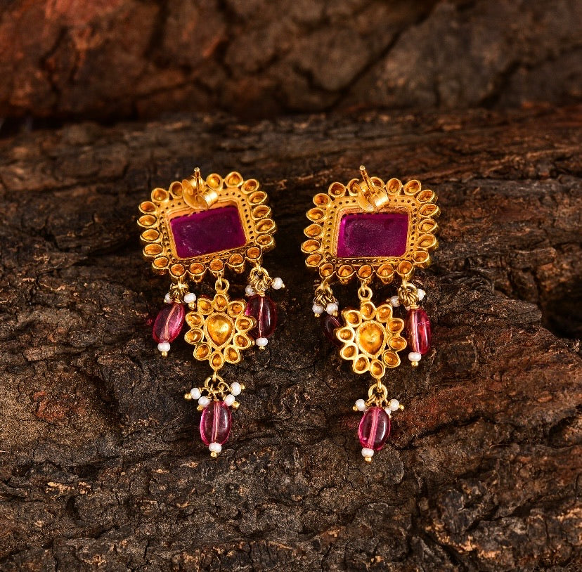 Moissanite Polki earrings