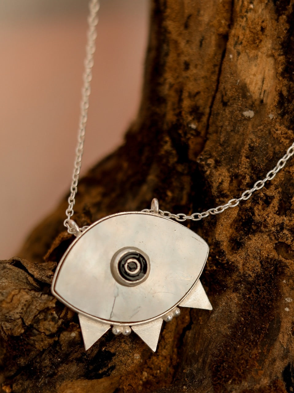Evil eye mop necklace