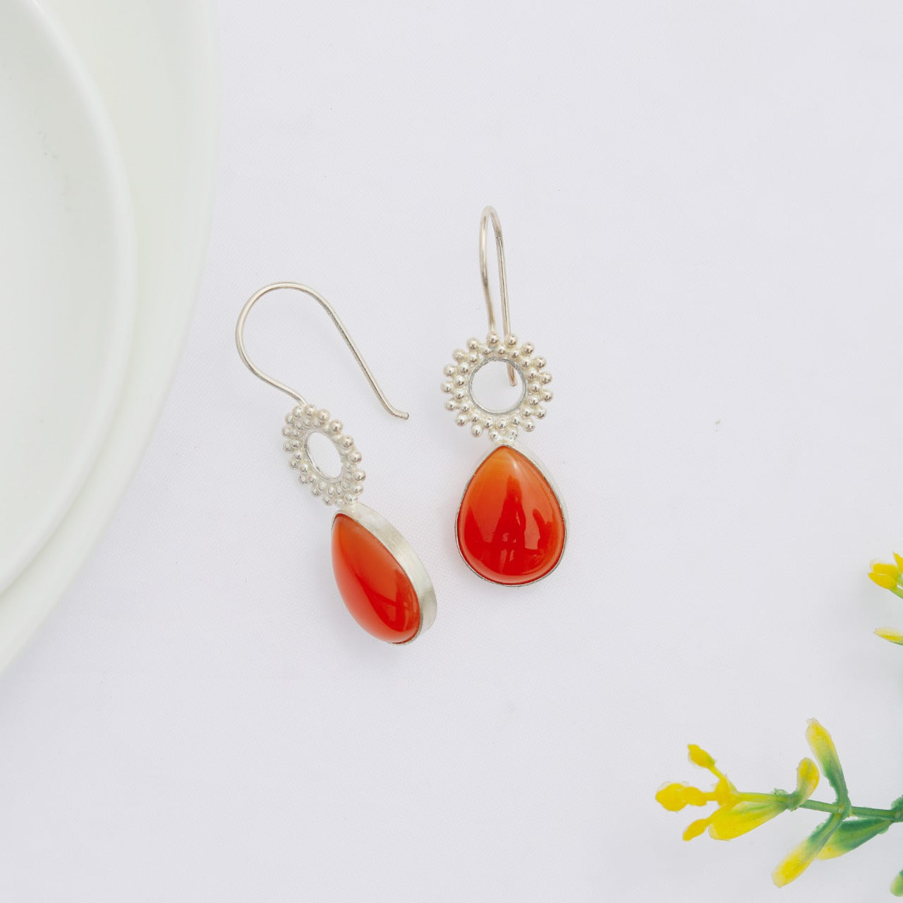Carnelian drop earrings