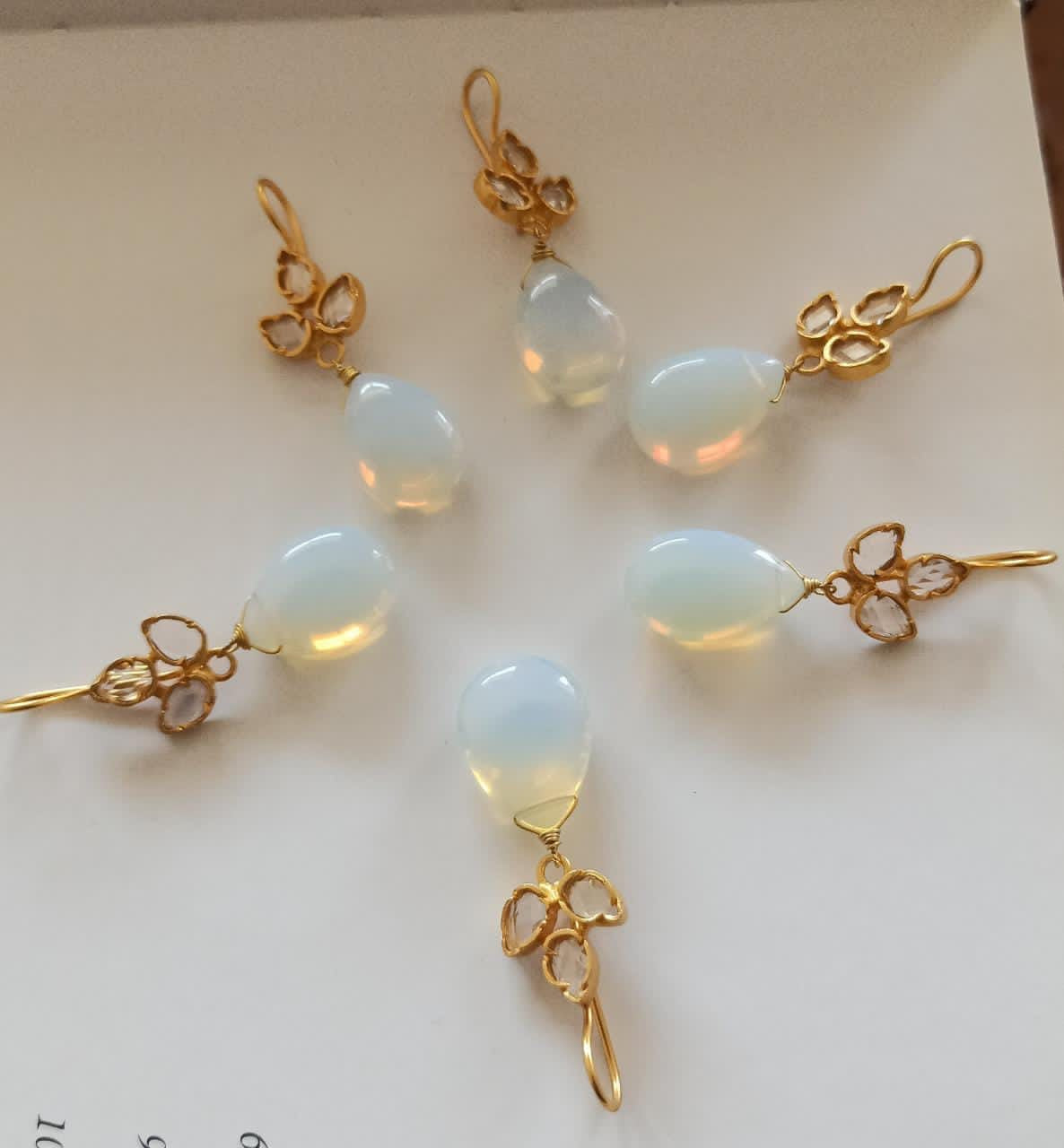 Opal drop earrings