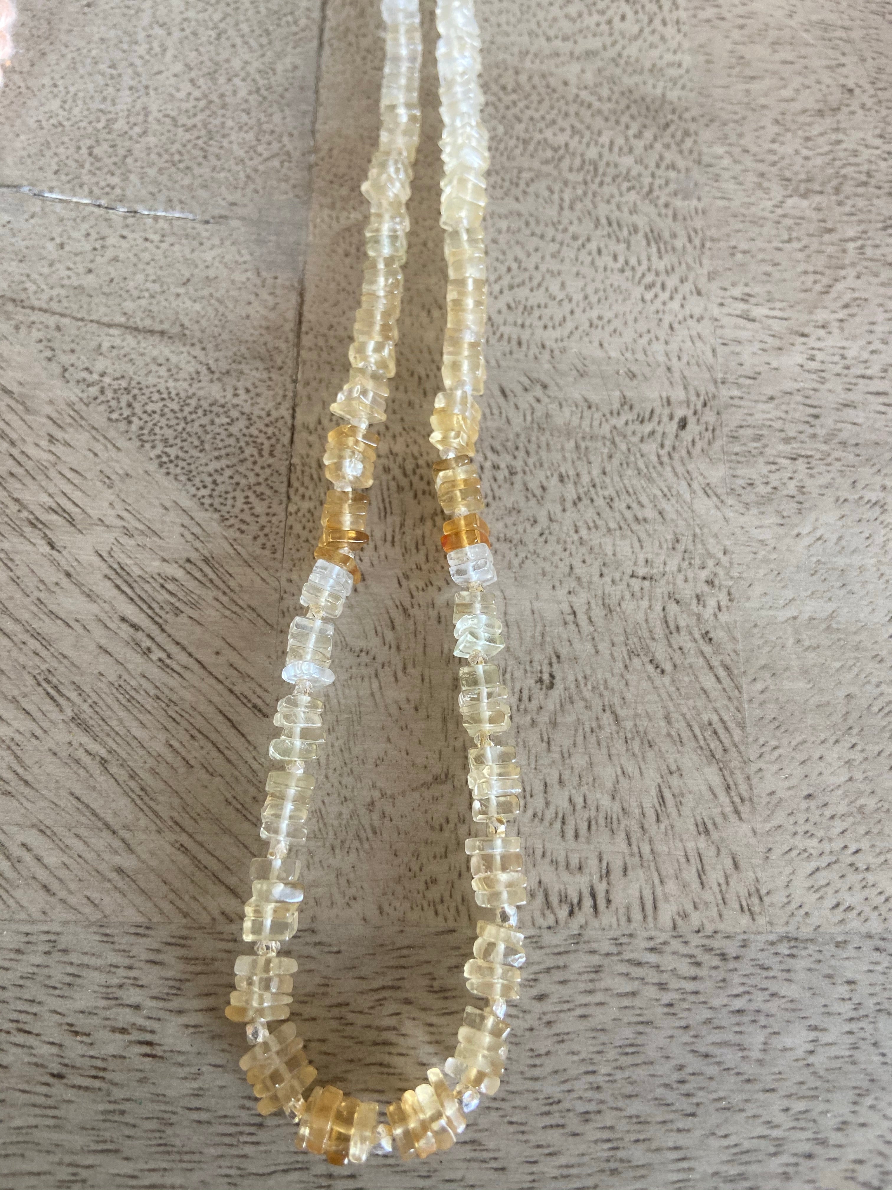 Citrine string with silver balls