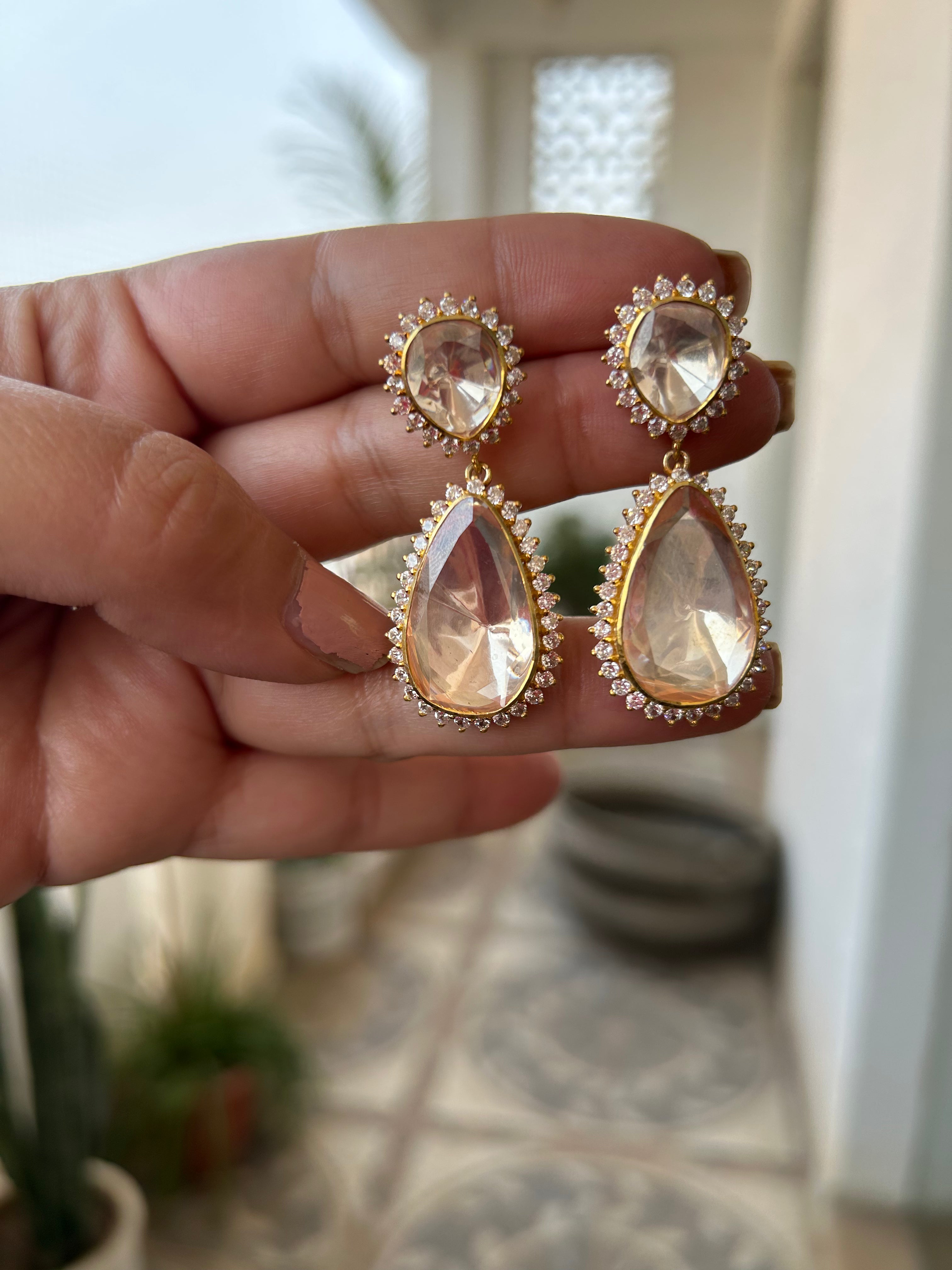 Moissanite pan earrings