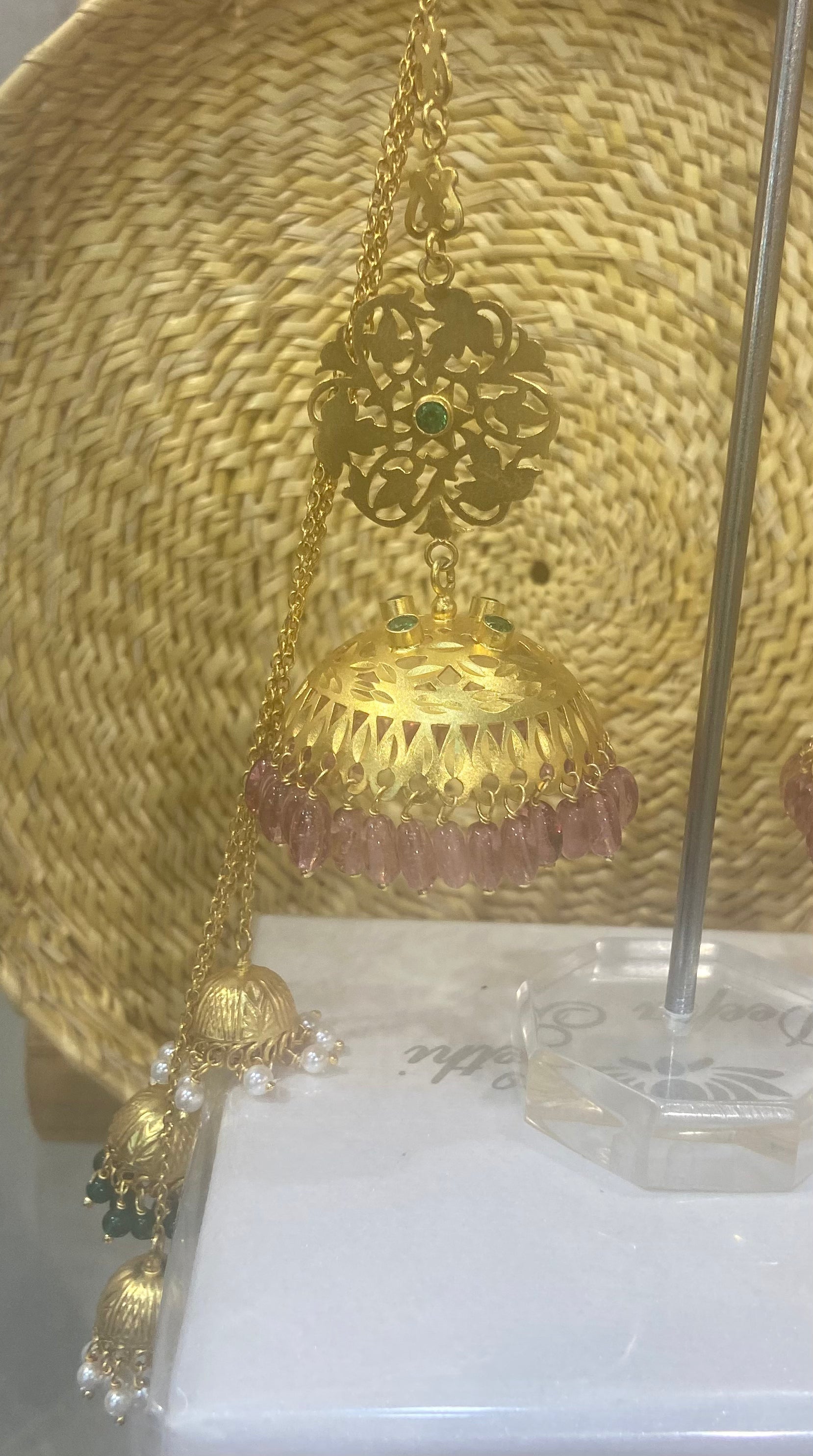 Silver gold Kashmiri Jhumka pop colors