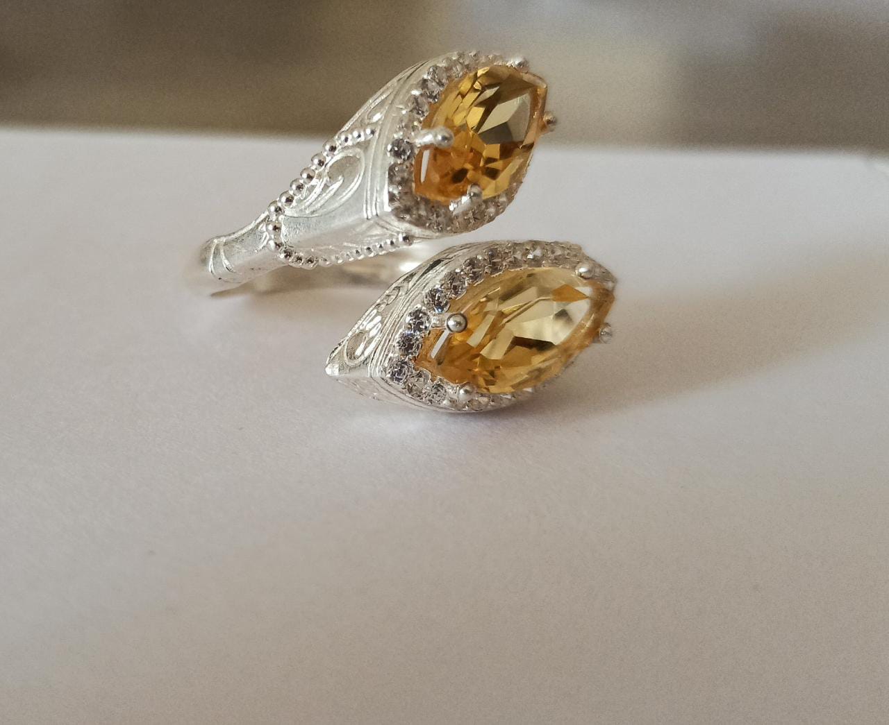 Lemon quartz ring