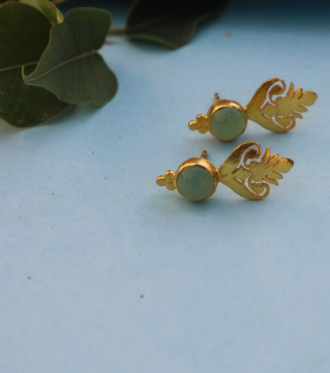 Grapes aventurine jaali studs