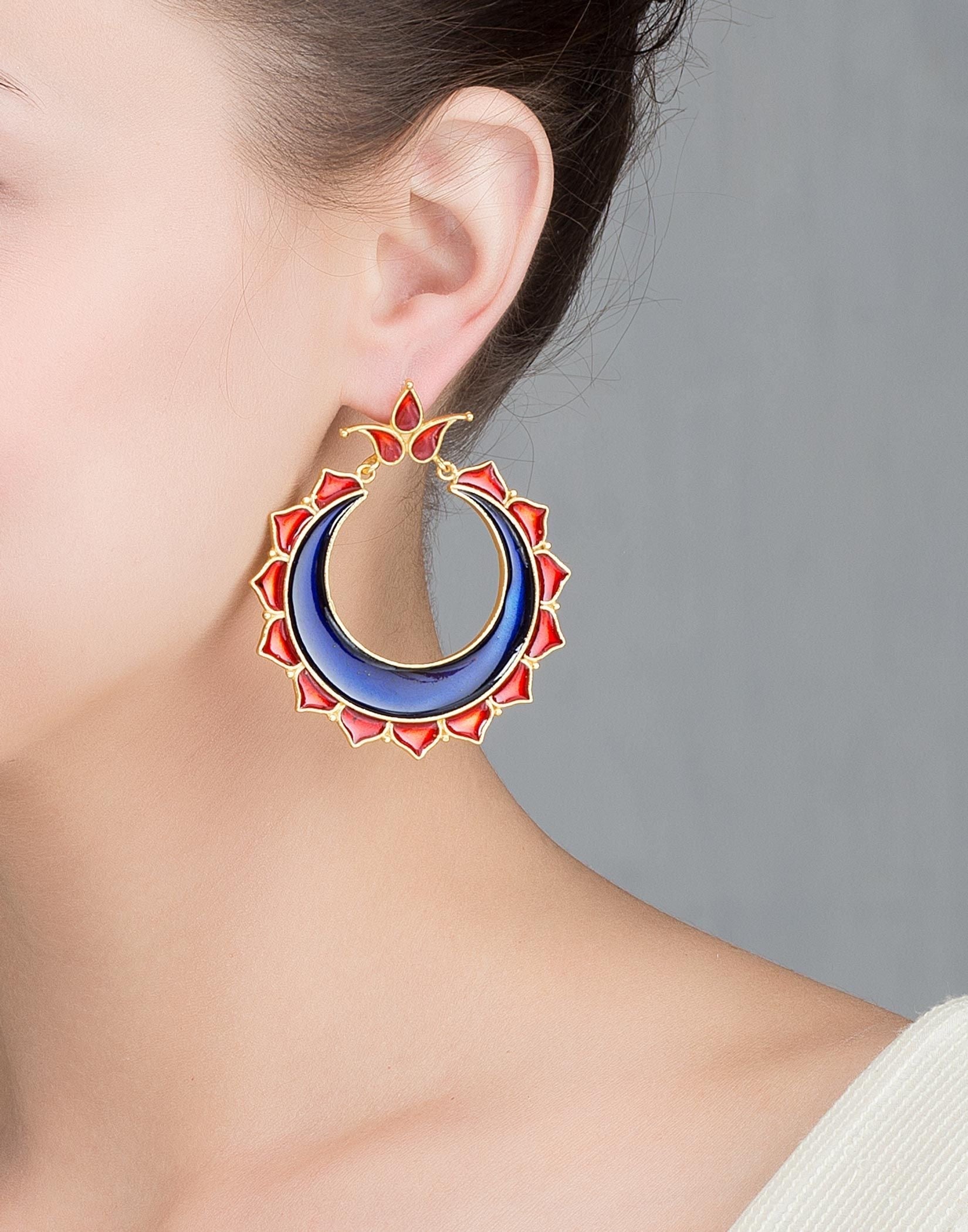 Enamel Chand hoops