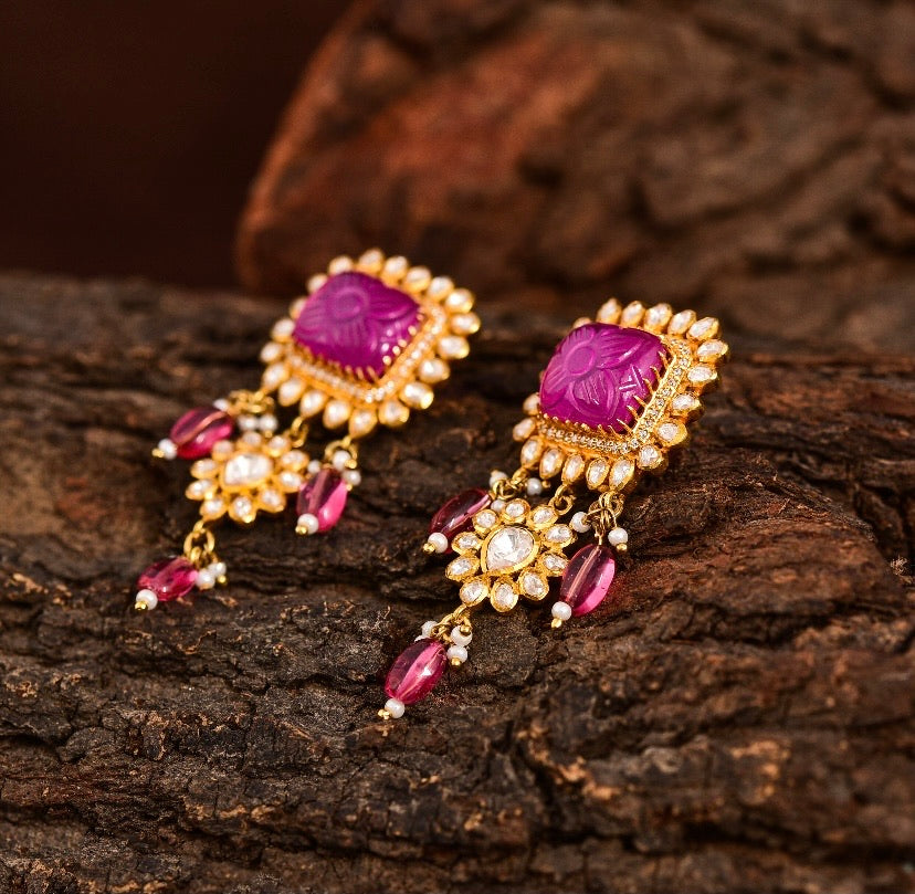 Moissanite Polki earrings