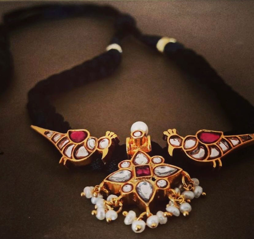 Jadau peacock necklace
