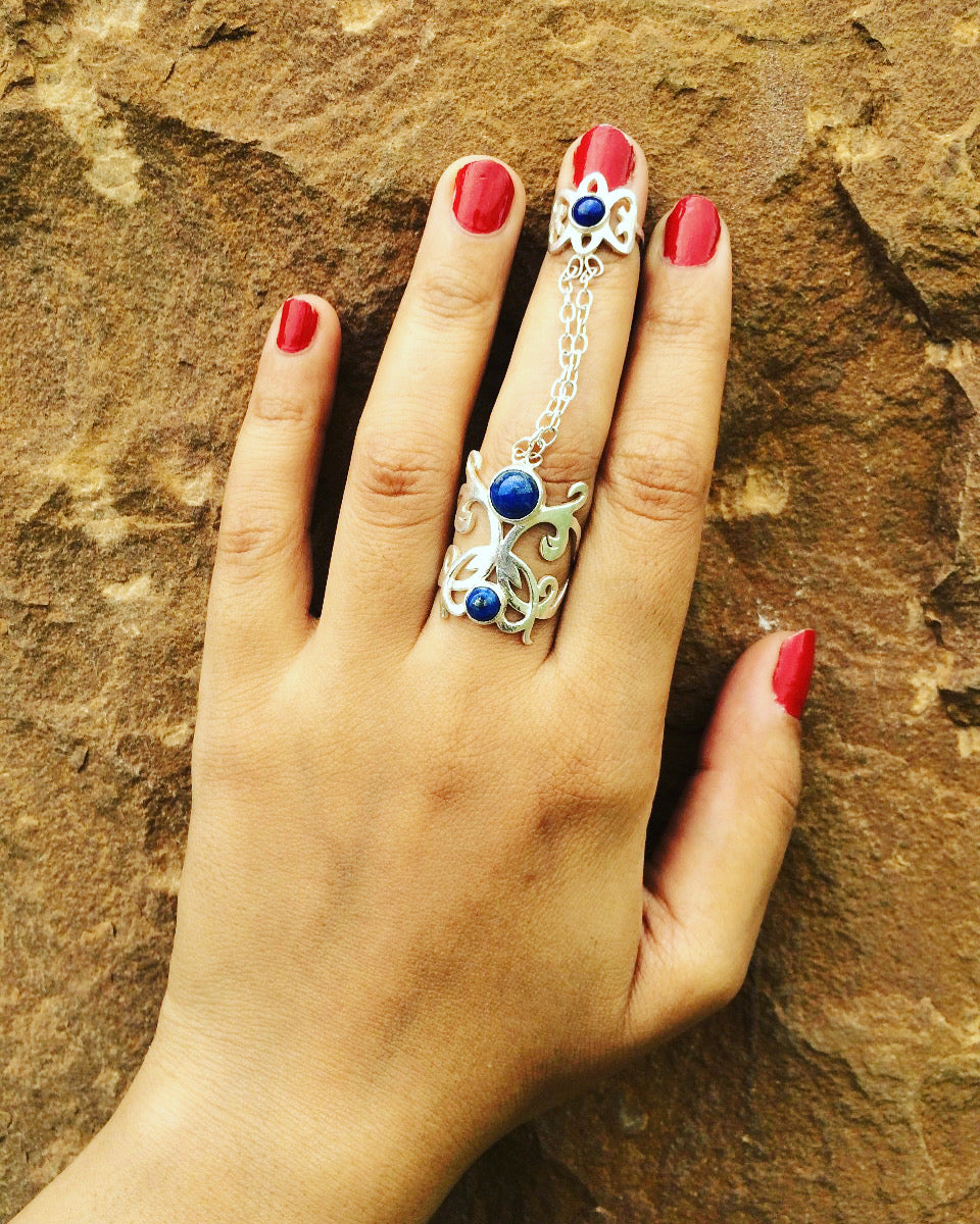 Lapis lazuli midi ring