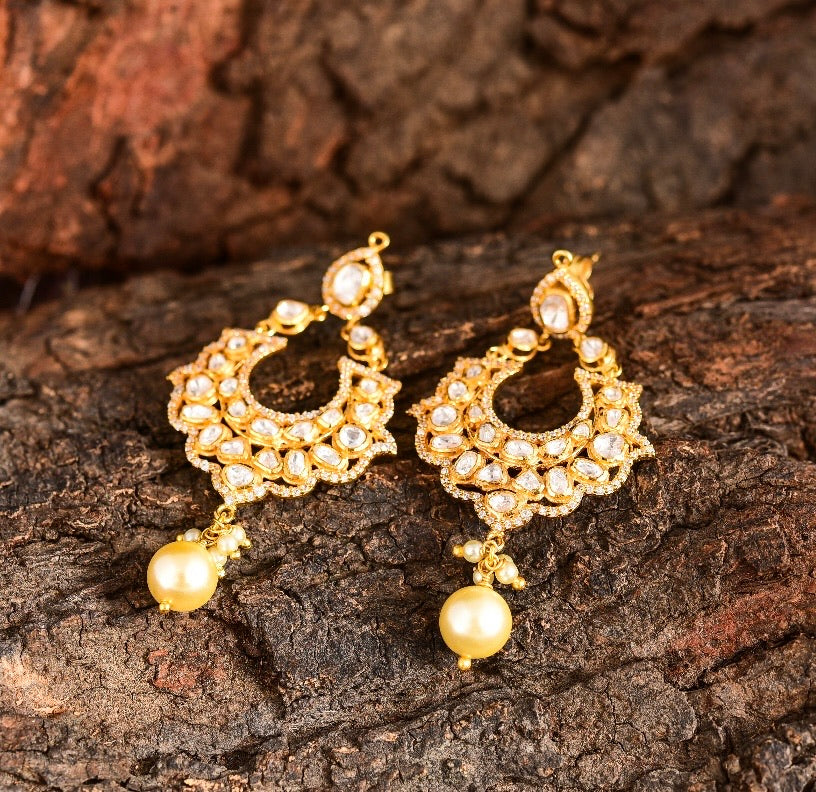 Moissanite diamond chand hoops