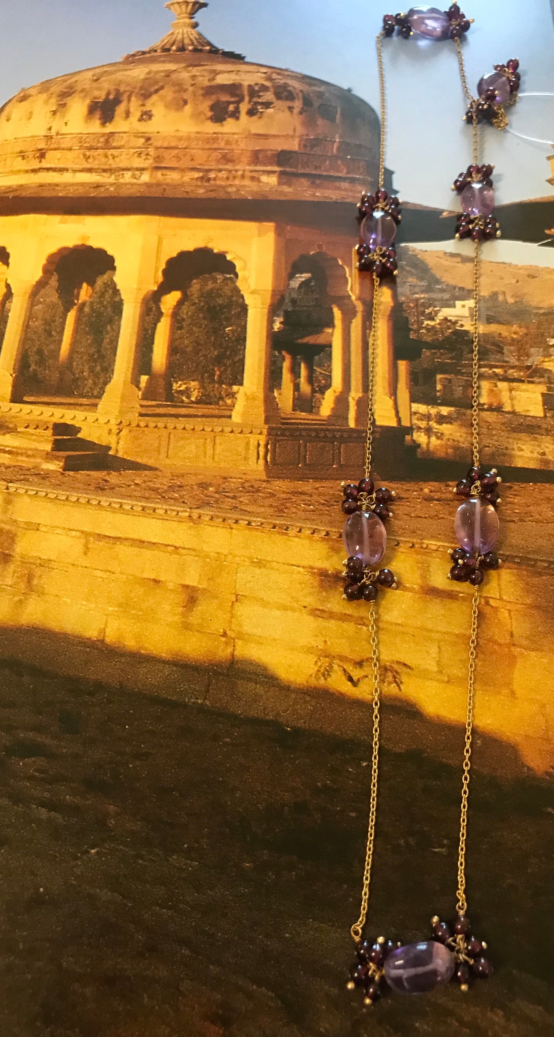 Necklace amethyst & garnet