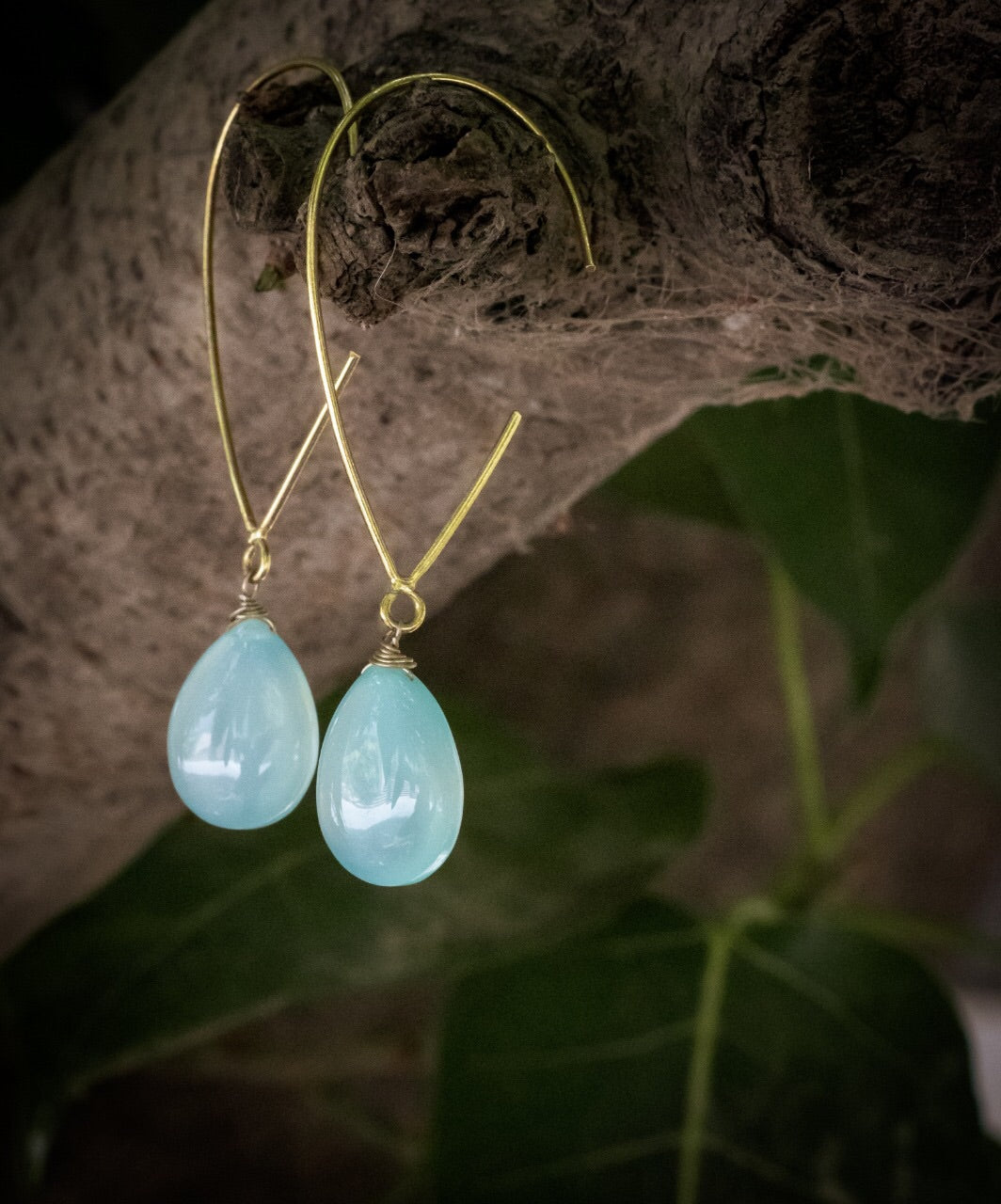 Aqua loop earrings