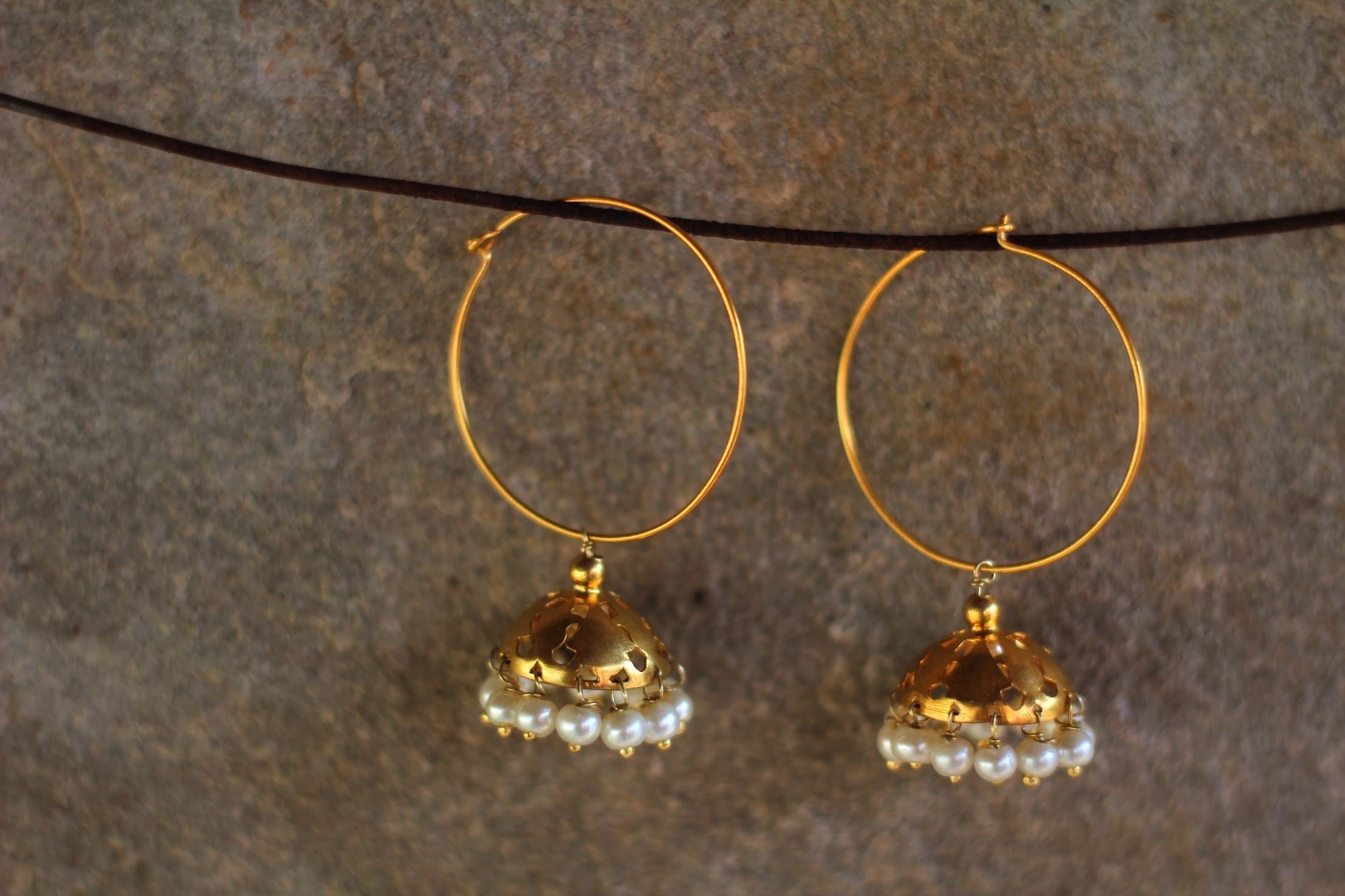 Jhumkis with pearls