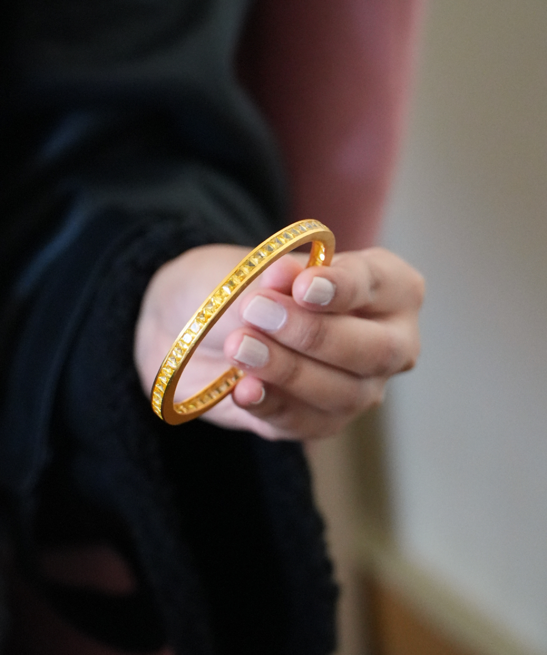 Chonki bangle in yellow quartz