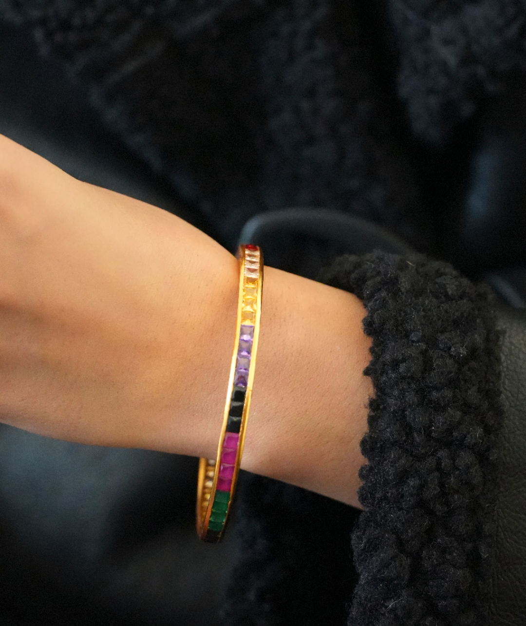 Multi quartz chonki bangle