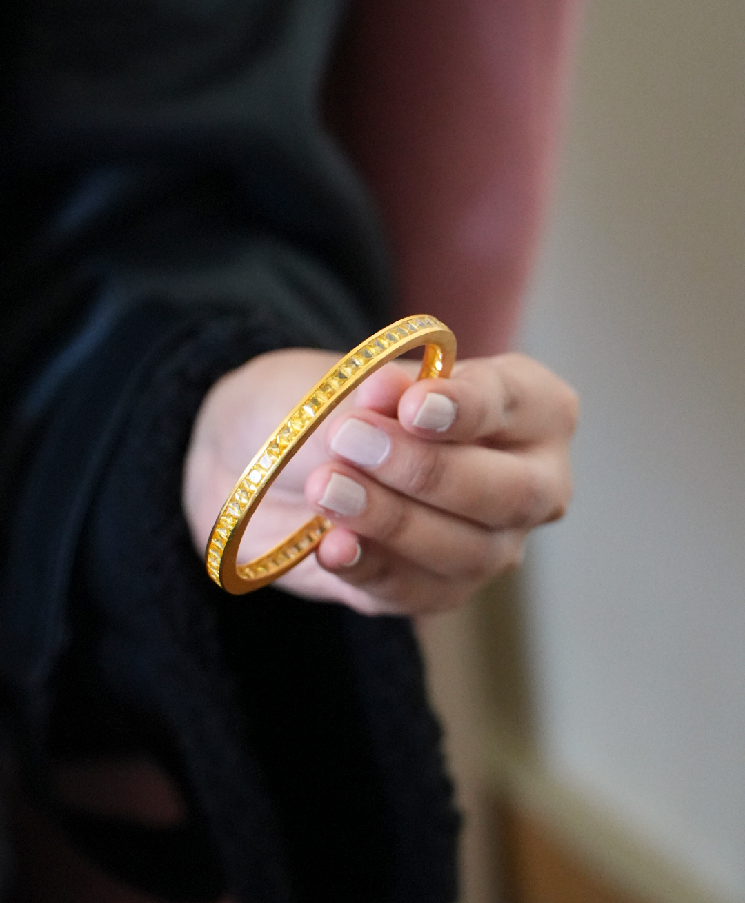 Chonki bangle in yellow quartz