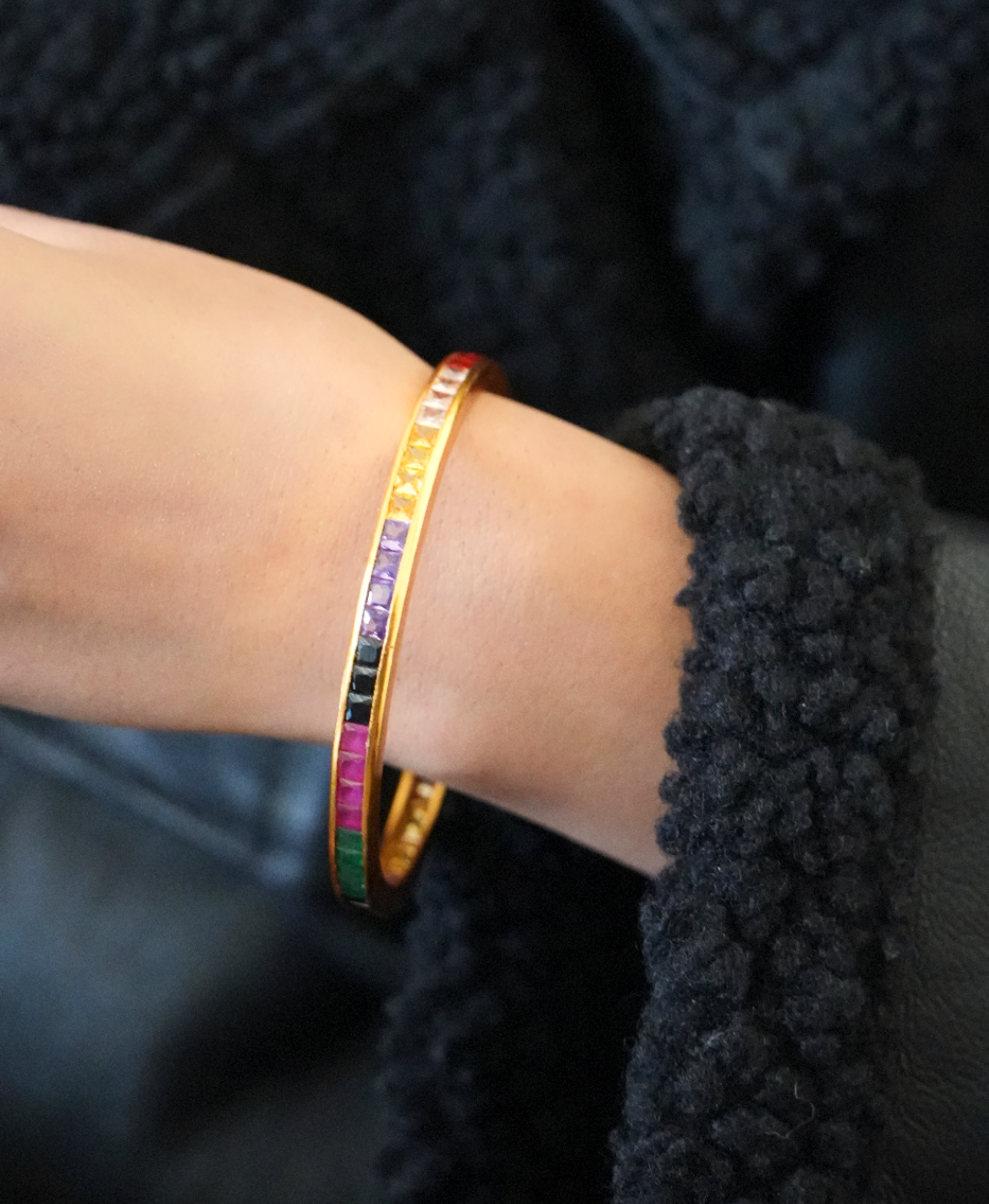 Multi quartz chonki bangle