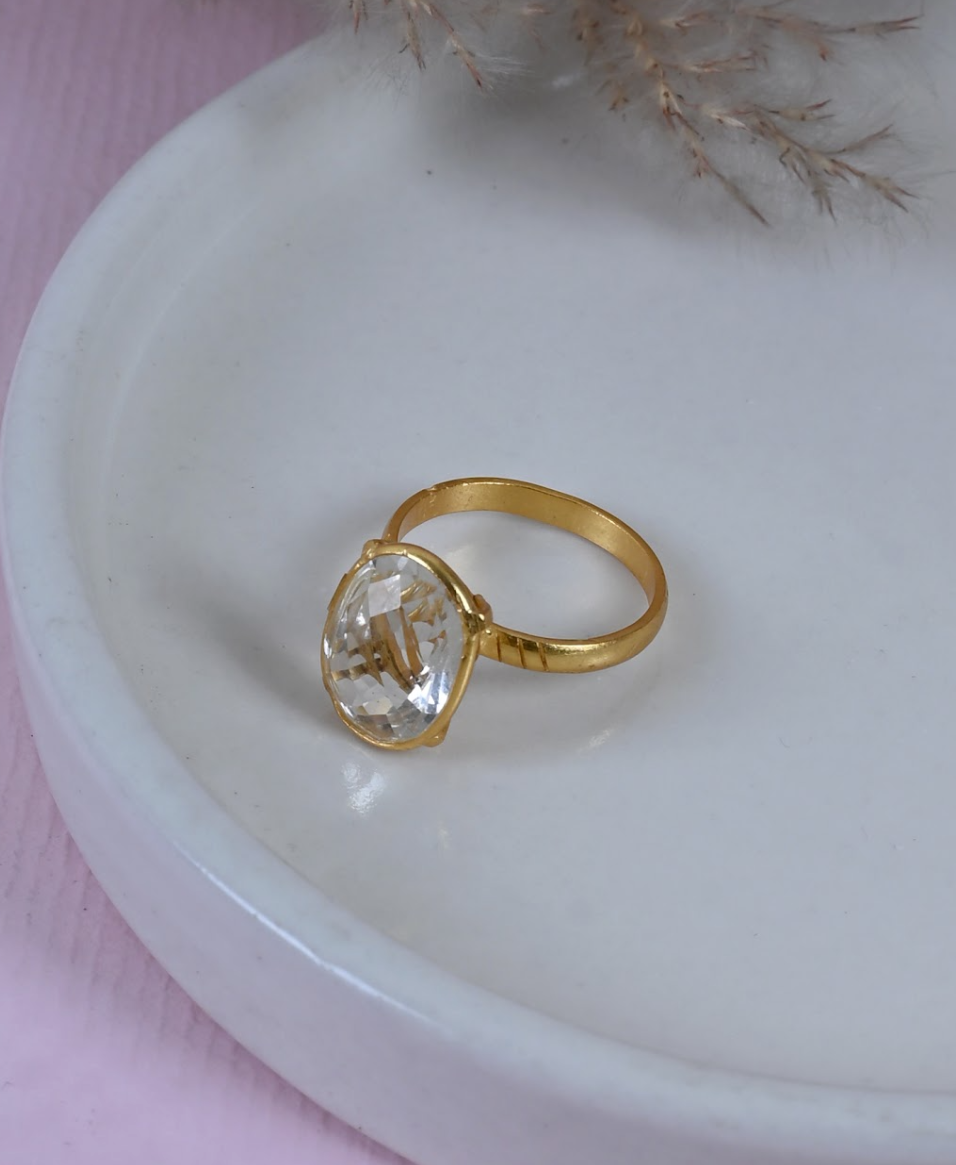 Lemon Quartz Gold Ring