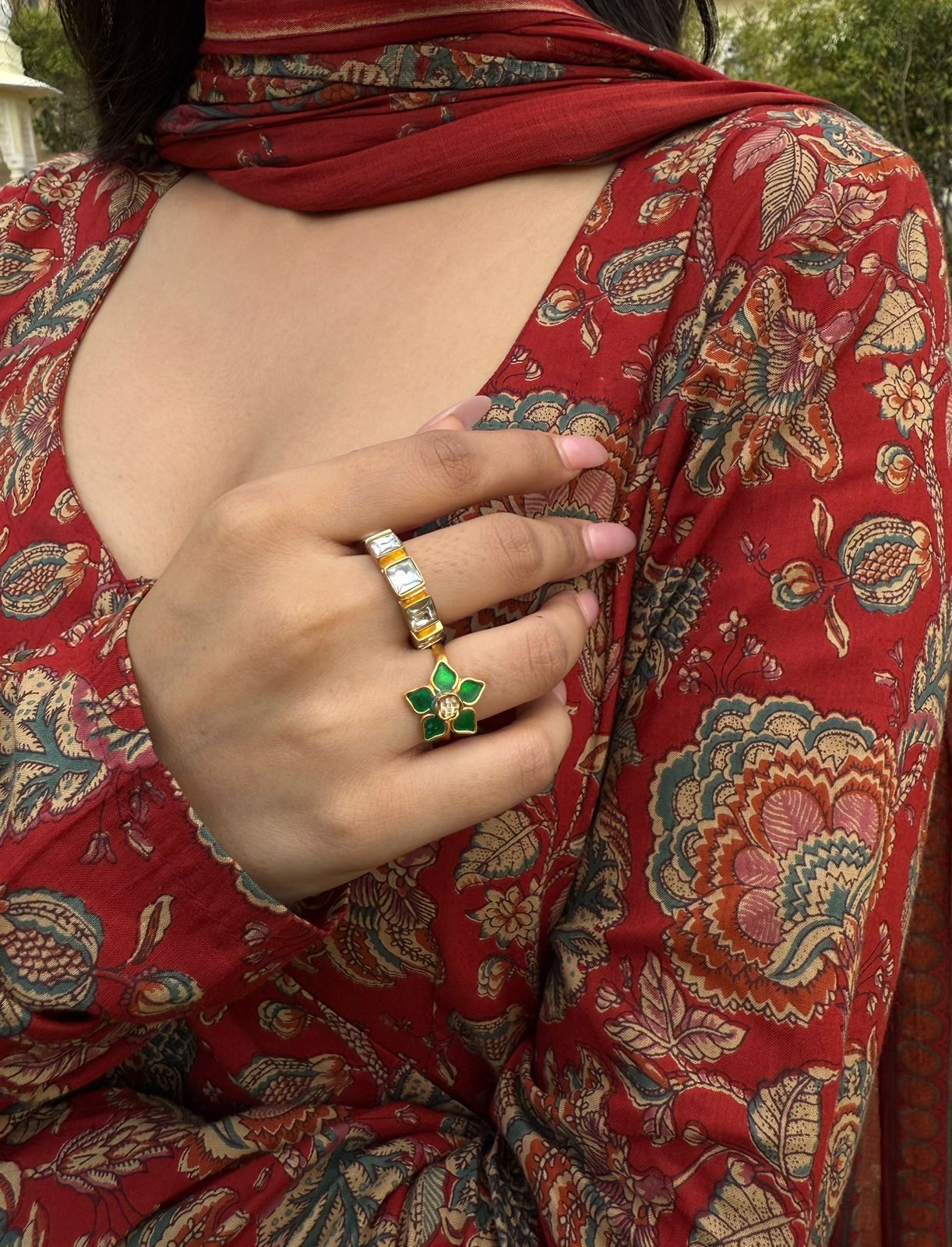 Phool Enamel Ring