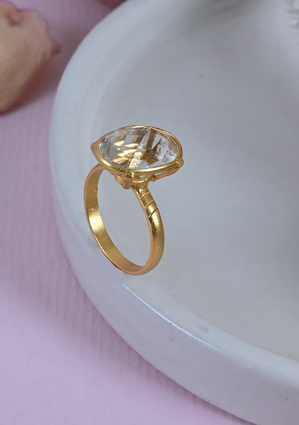 Lemon Quartz Gold Ring