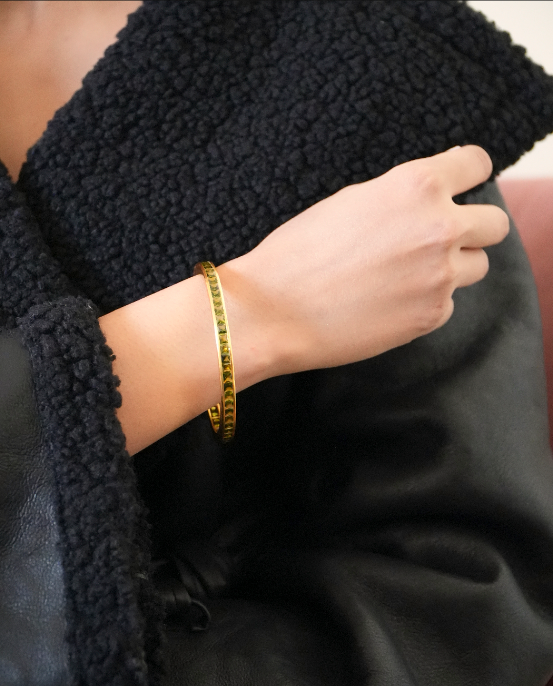 Chonki bangle in lime crystal