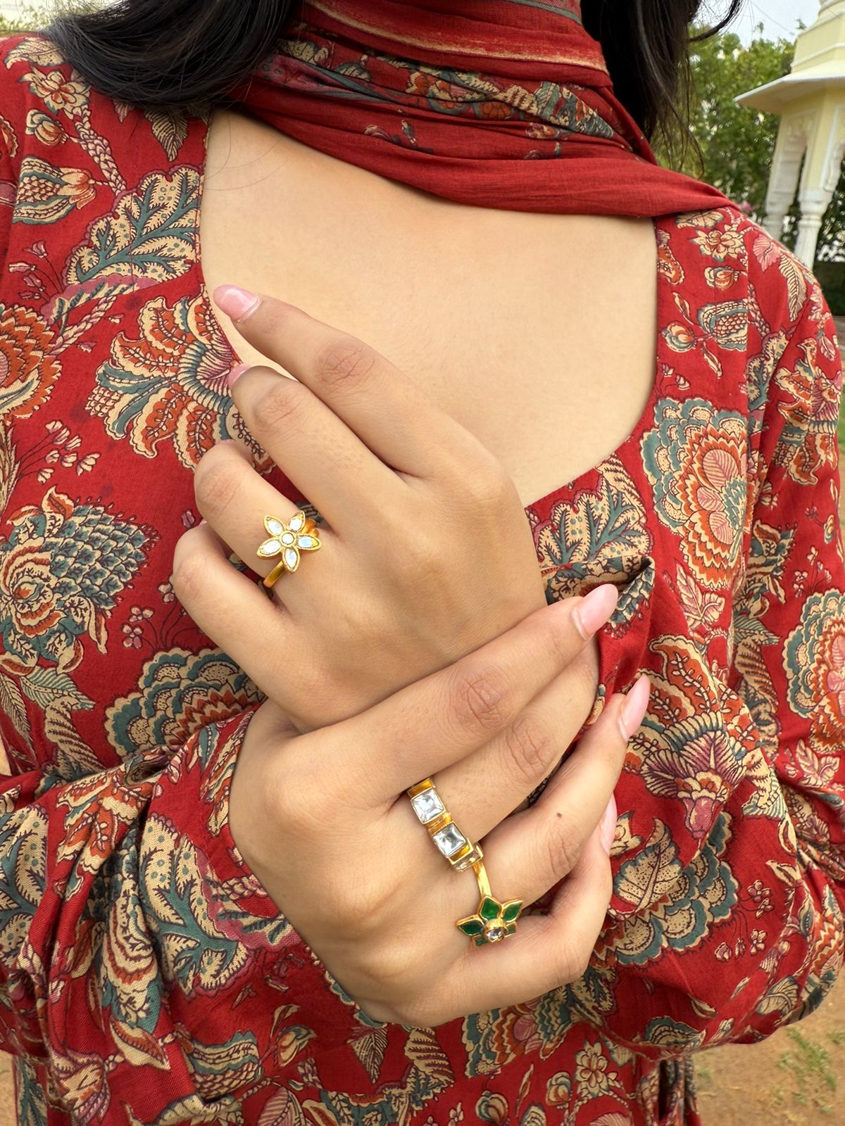 Phool Enamel Ring